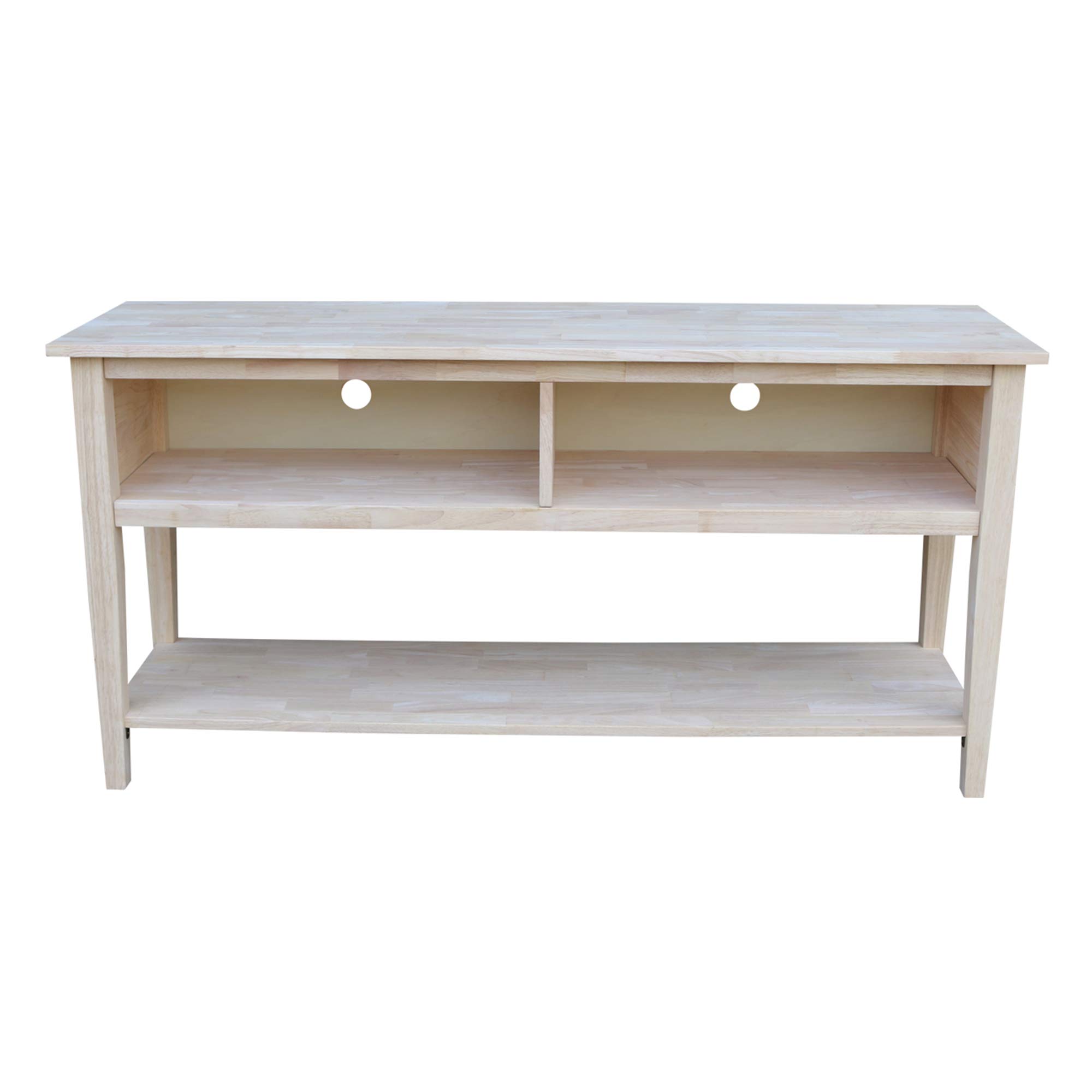 International Concepts 60-Inch Unfinished TV Stand - Entertainment Center for Living Room, Bedroom & Home Theater Setup