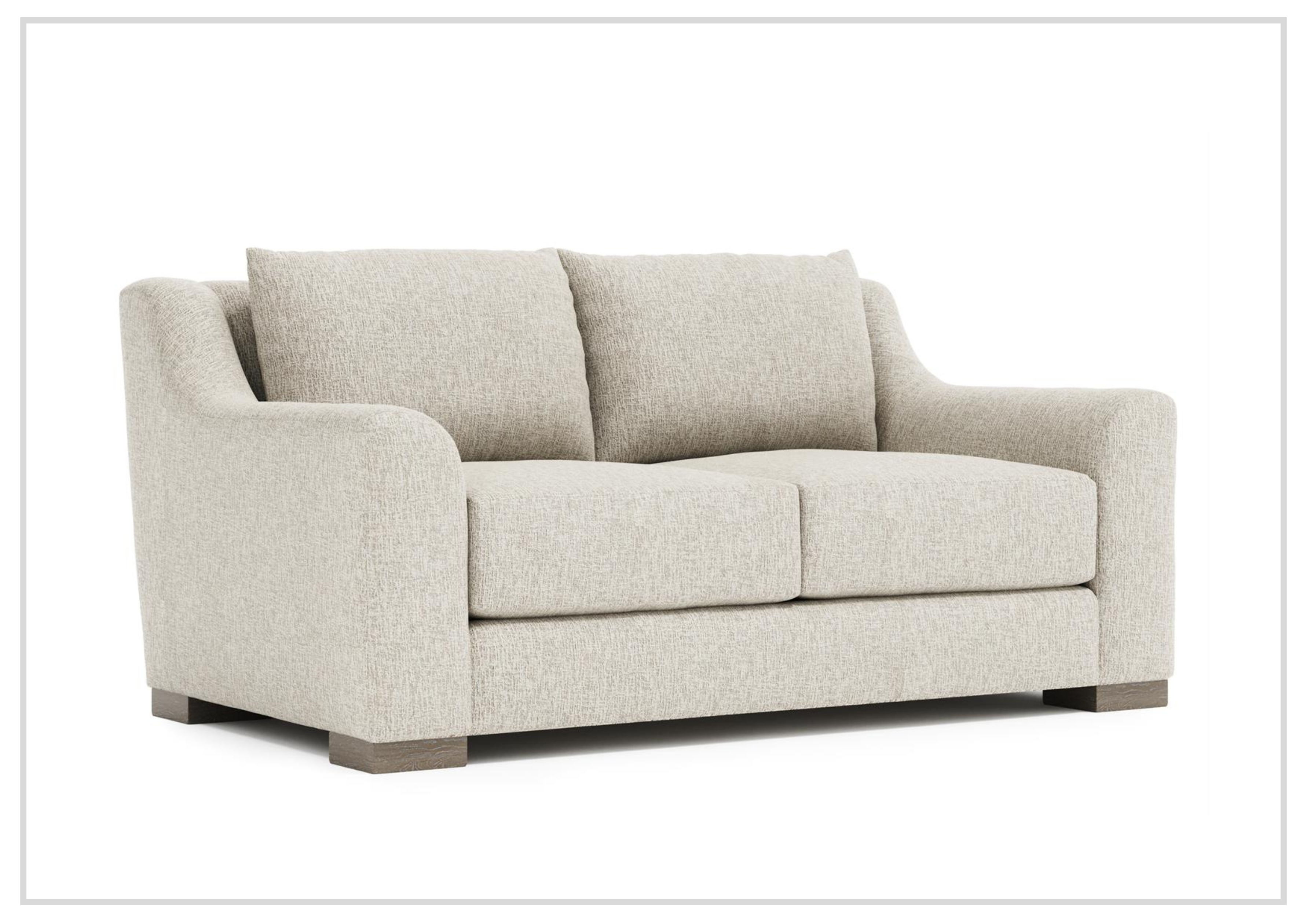 Bernhardt Gabi Fabric Loveseat with Feather Down Cushions - Comfortable Small Sofa for Living Room, Apartment & Cozy Spaces
