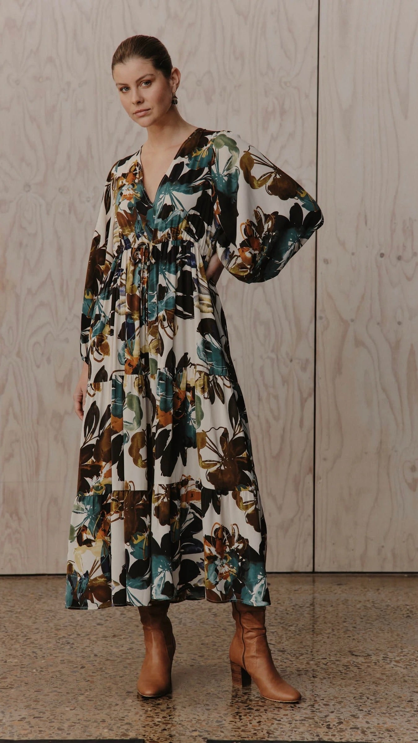 Elsie Maxi Dress - Floral Print Long Summer Dress for Women, Elegant Boho Chic Style, Perfect for Beach Vacations, Weddings & Outdoor Parties