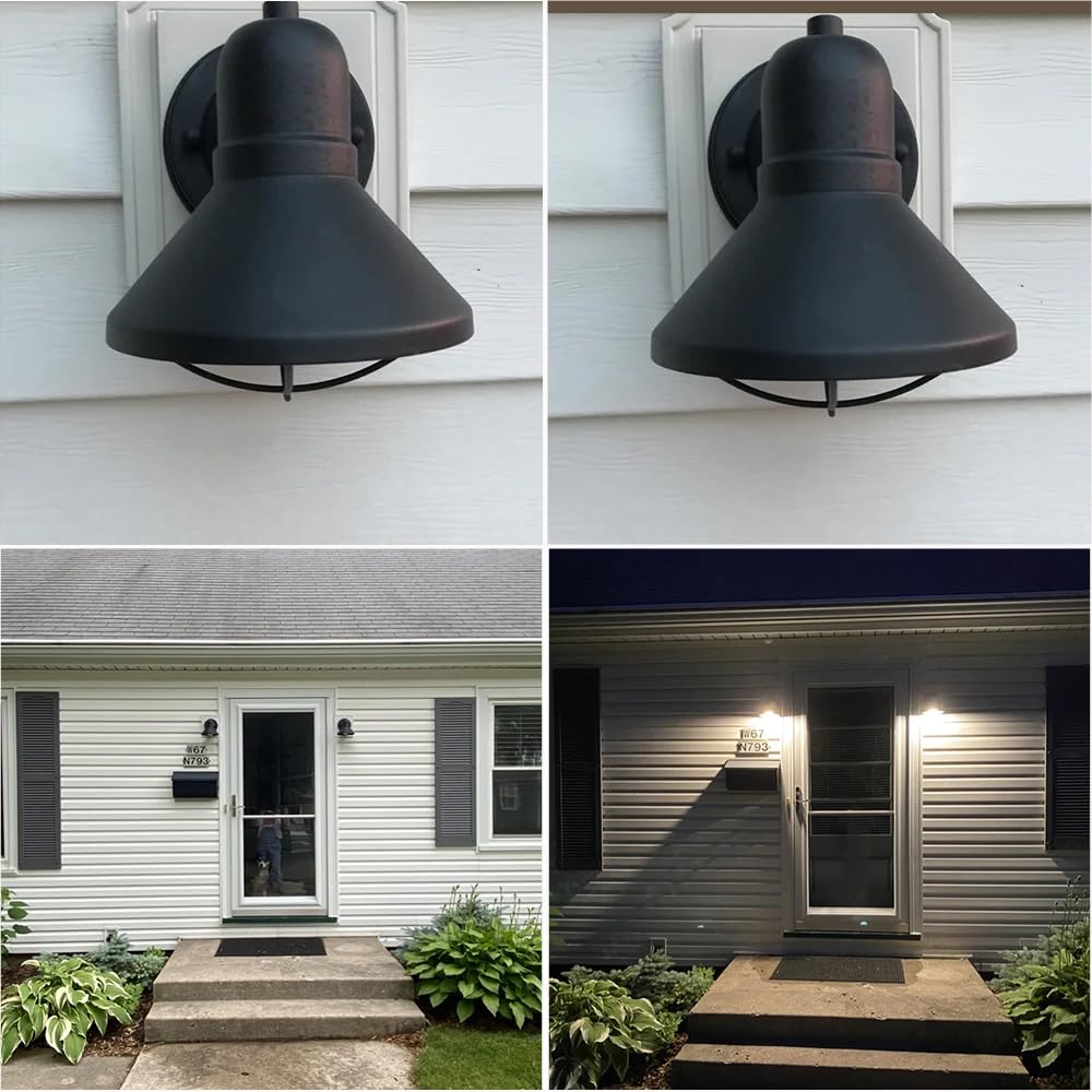 ARPENTER 2-Pack Outdoor Wall Sconce Lights - Weatherproof Powder Coated Finish for Porch, Garage & House Exterior - Perfect for Front Entryway, Backyard, Rental Properties & Playhouse Lighting