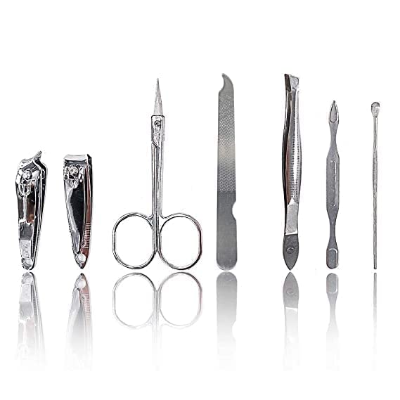 FOZZBEE 7-Piece Professional Manicure Set with Multicolor Tools - Perfect for Home Nail Care, Salon Use & Travel Essentials