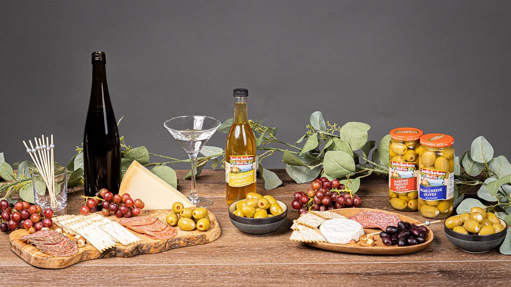 Premium Santa Barbara Cocktail Mixer Gift Set - Gourmet Maraschino Cherries, Dark Cherries & Martini Olives for Professional Bartending | Perfect for Home Bars, Cocktail Parties & Holiday Gifts