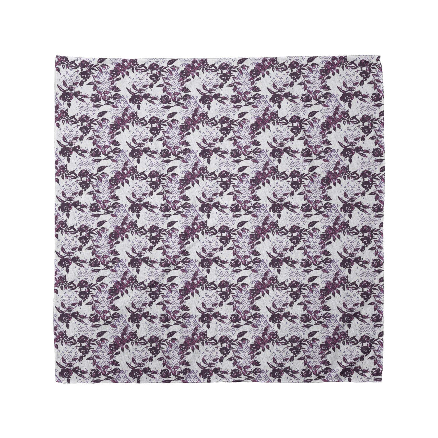 Ambesonne Rose Bandana - Watercolor Geometric Art Unisex Head & Neck Scarf for Women & Men - Fashion Accessory for Outdoor, Music Festivals & Casual Wear