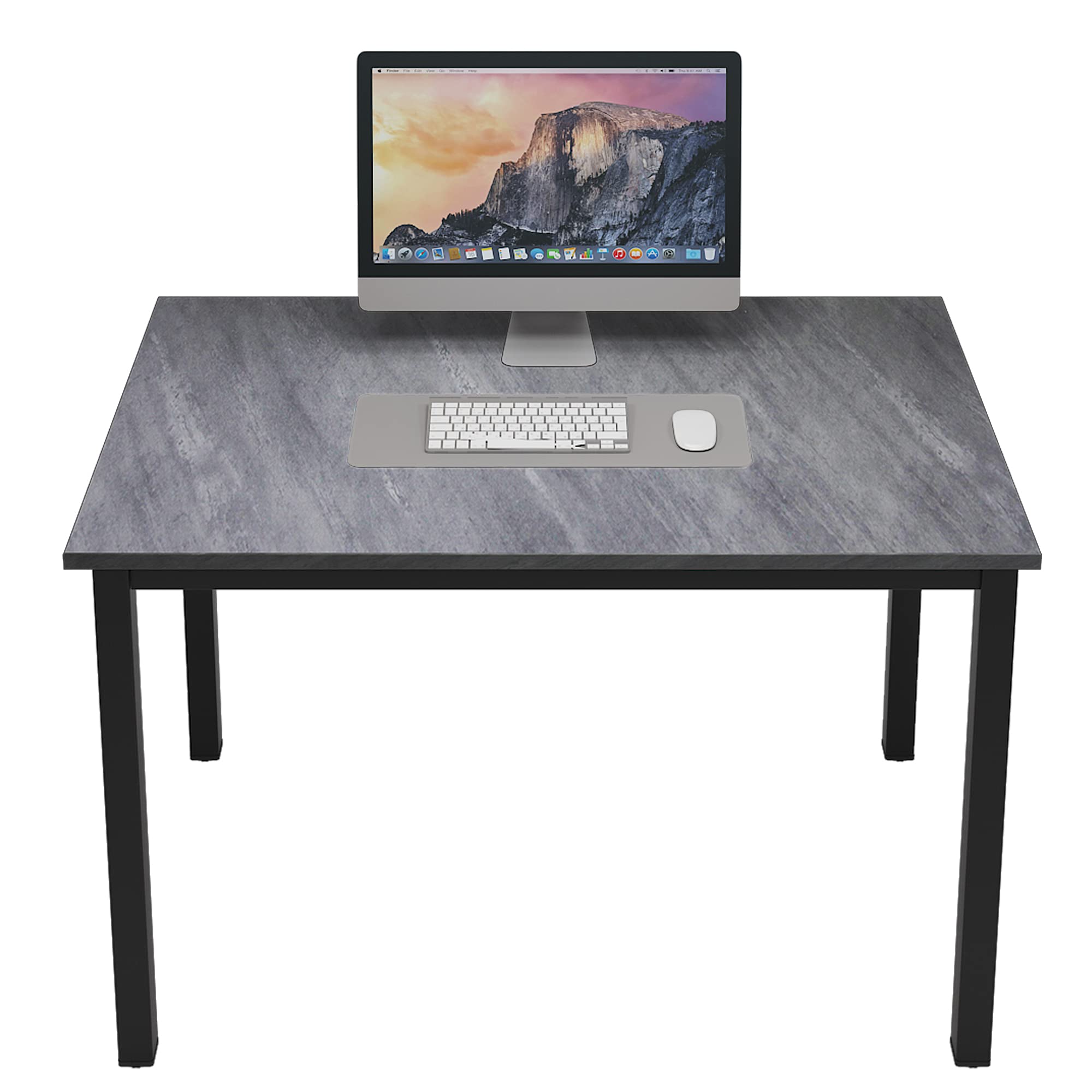 DlandHome 39 Inch Compact Computer Desk - Home Office Writing Desk, Small Space Study Table with Sturdy Frame, Perfect for Students & Remote Work (Grey) | Ideal for Apartments, Dorms & Workspaces