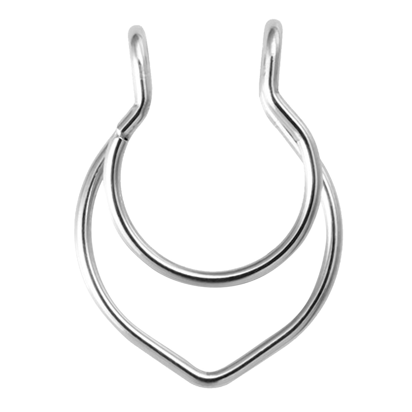 Fake Hoop Nose Rings for Women & Men - Clip-On Non-Piercing V-Shaped Nose Jewelry - One Size Fits All - Perfect for Parties, Cosplay & Everyday Fashion Accessories