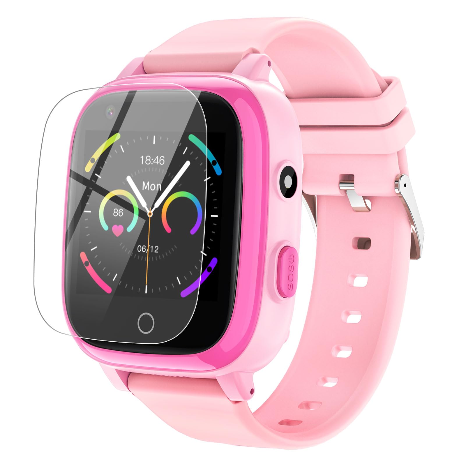 4G Smart Watch for Kids with GPS Tracker - Waterproof Kids Smartwatch with Two-Way Calling, Video Chat, SOS Alert & Parental Control App - Best Educational Birthday Gift for Boys & Girls Ages 4-12 (Pink) - Perfect for School, Outdoor Activities & Safety Tracking