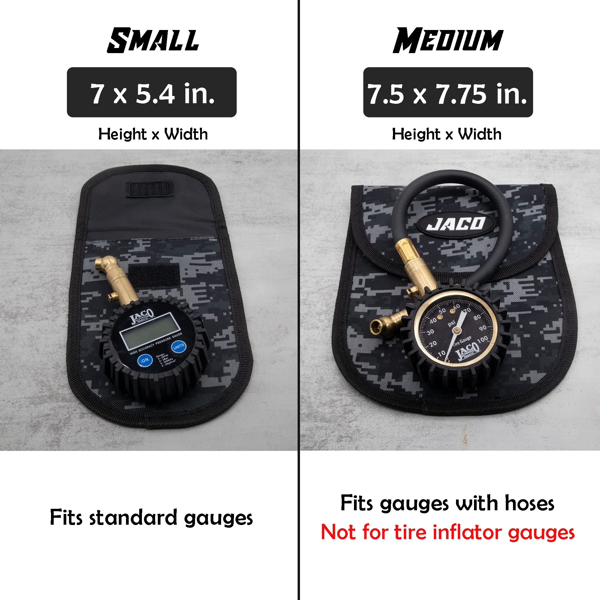 JACO Utility Tool Pouch - Heavy Duty Multi-Purpose Storage Organizer for Tire Gauges, Wrenches, Screwdrivers & Work Accessories (Digital Camo) - Perfect for Mechanics, Construction & DIY Projects