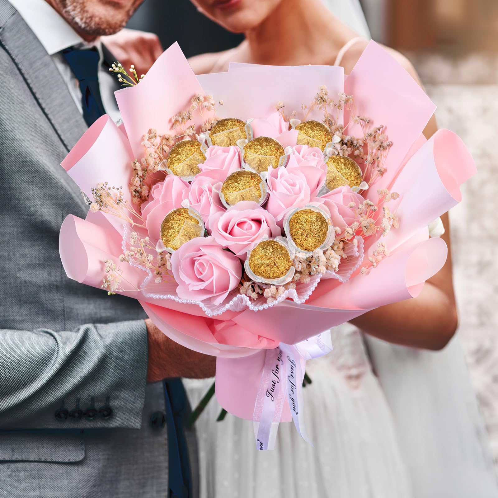 50pcs Clear Chocolate Bouquet Holders - Candy Flower Packaging Base for Valentine's Day, Wedding Floral Arrangements - Perfect for DIY Chocolate Gifts, Party Decorations & Romantic Surprises