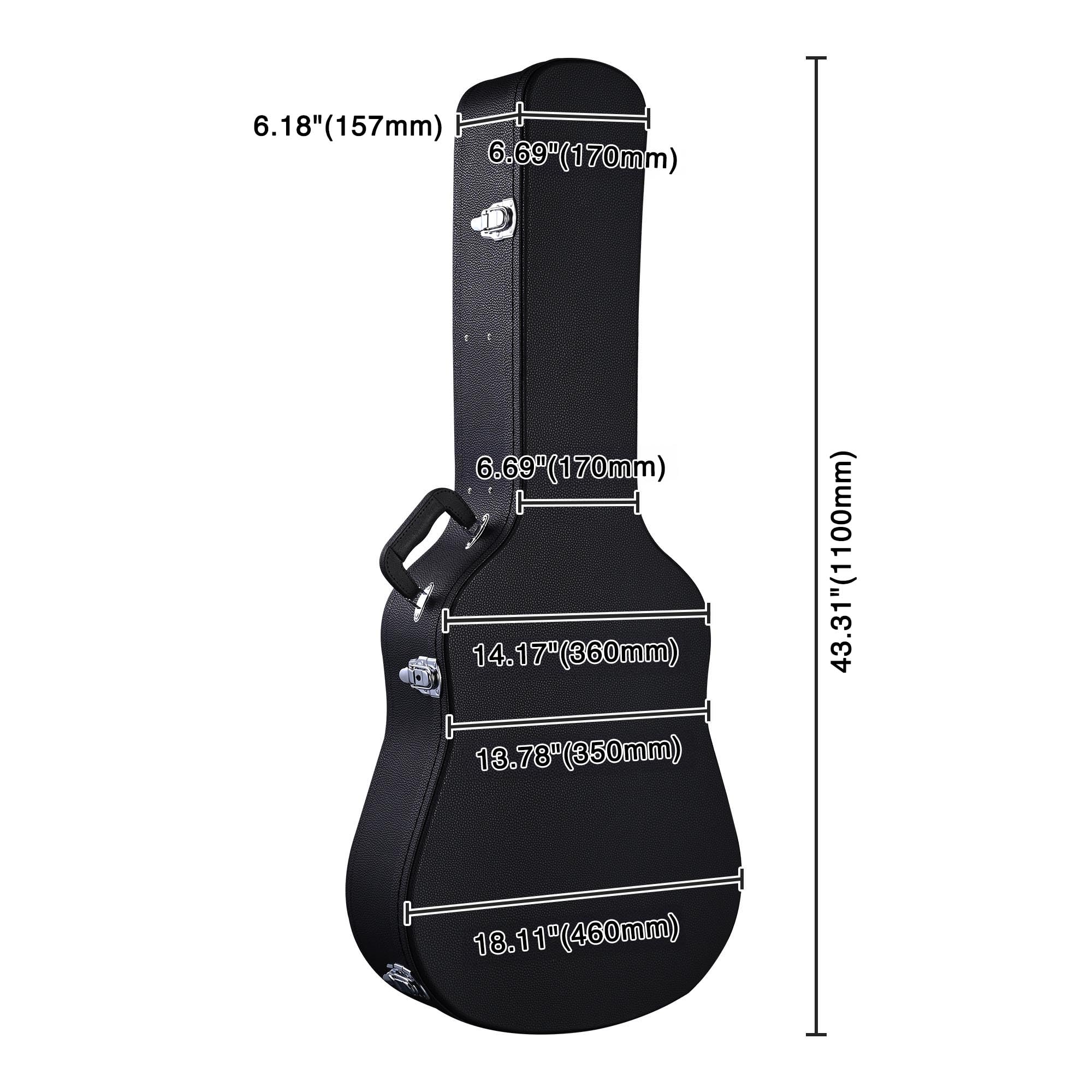 Premium AW Hard Dreadnought Acoustic Guitar Case - 41 Inch Wooden Hardshell with Lock & Accessory Compartment | Airline Approved Travel Protection | Perfect for Musicians, Performers & Frequent Flyers | Black