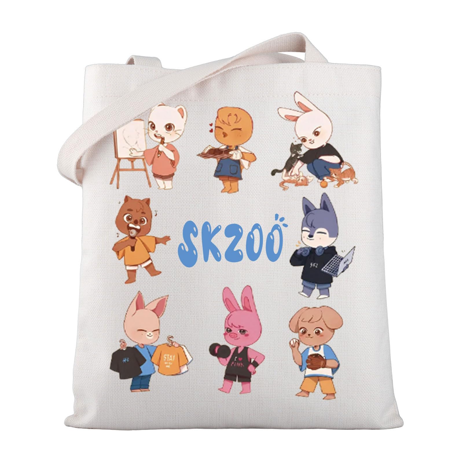 SKZ K-POP Group Canvas Tote Bag - Official STAY Fandom Merchandise | K-POP Music Lover Shoulder Bag Gift for Fans | Perfect for Concerts, School & Daily Use