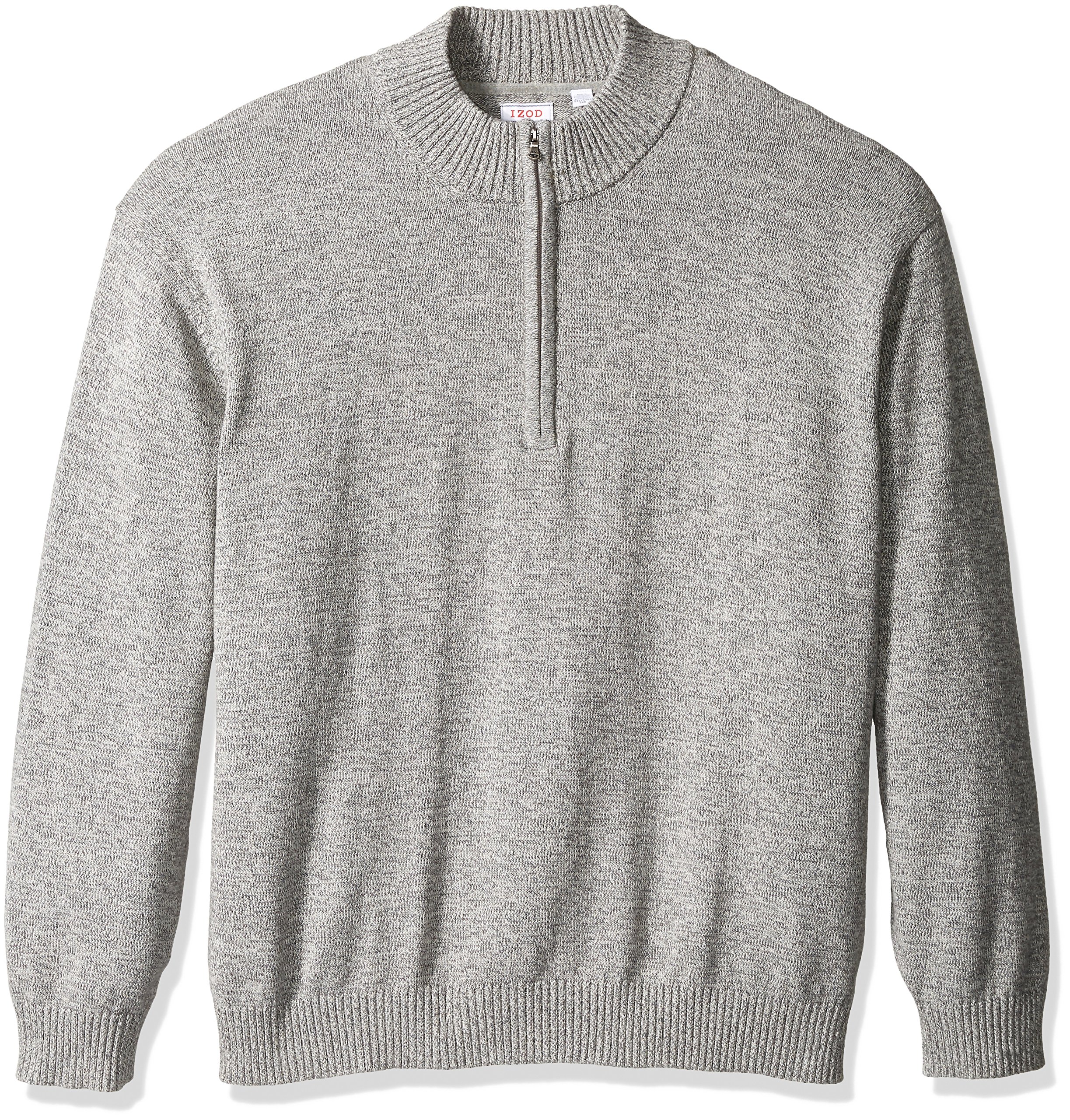 IZOD Men's Big & Tall Saltwater Marled Waffle 1/4 Zip Pullover Sweater - Comfortable Casual Wear for Cool Weather & Outdoor Activities