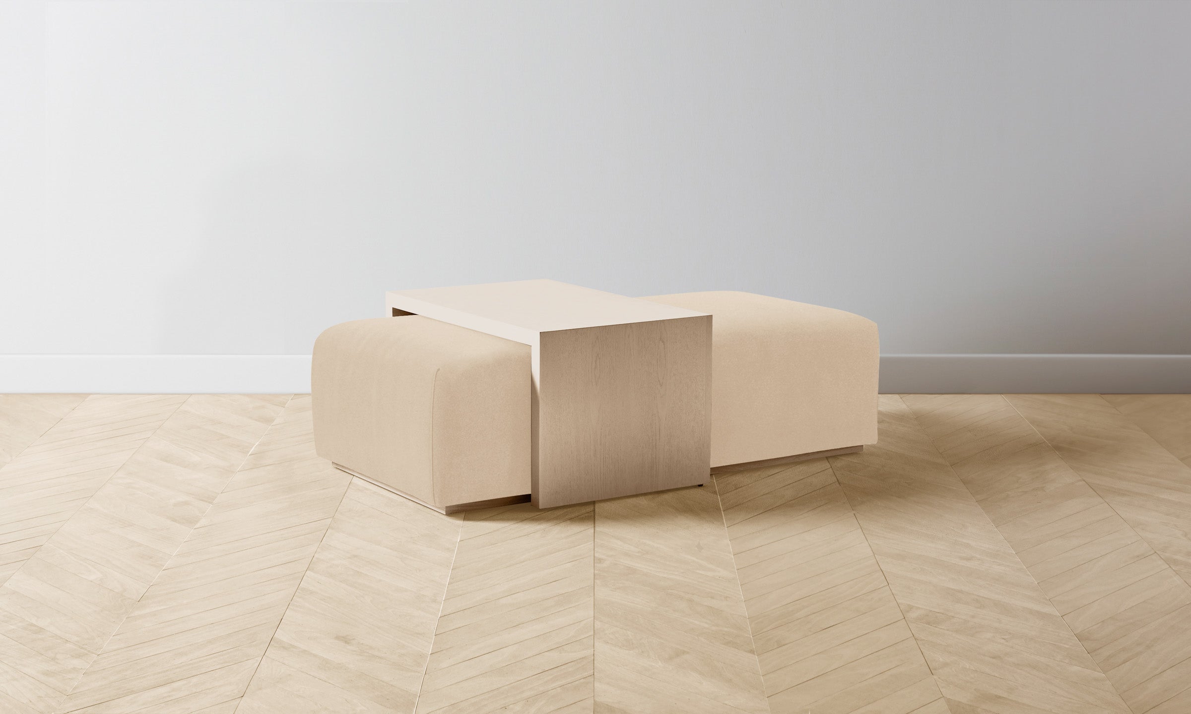 The Bowery Ottoman - Luxe Performance Velvet Upholstered Footrest & Seat, Soft Butter Fabric for Living Room, Bedroom & Office - Perfect for Relaxing & Extra Seating