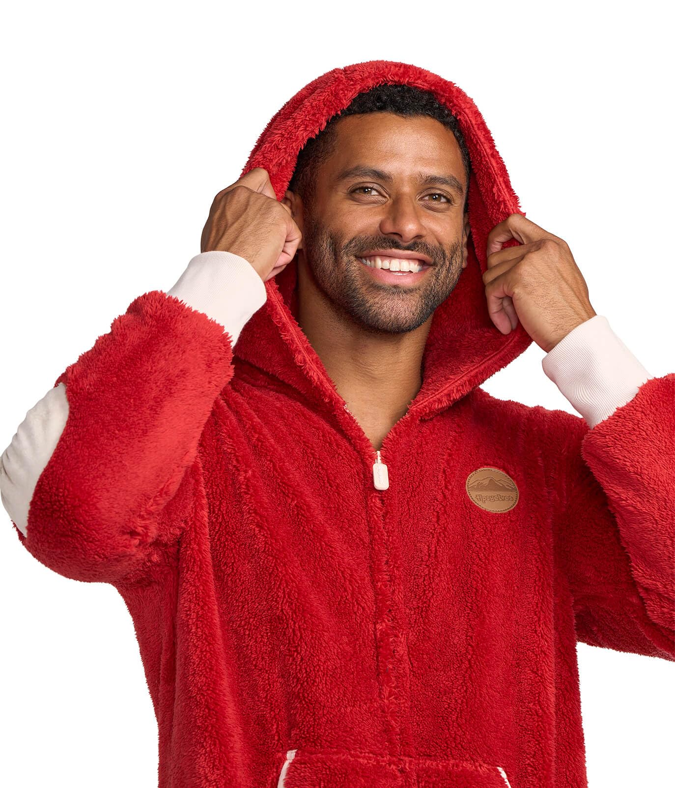 Tipsy Elves Christmas Sherpa Jumpsuits for Adults - Cozy Fuzzy Lined One-Piece Pajamas | Holiday Party Outfit & Winter Lounge Wear