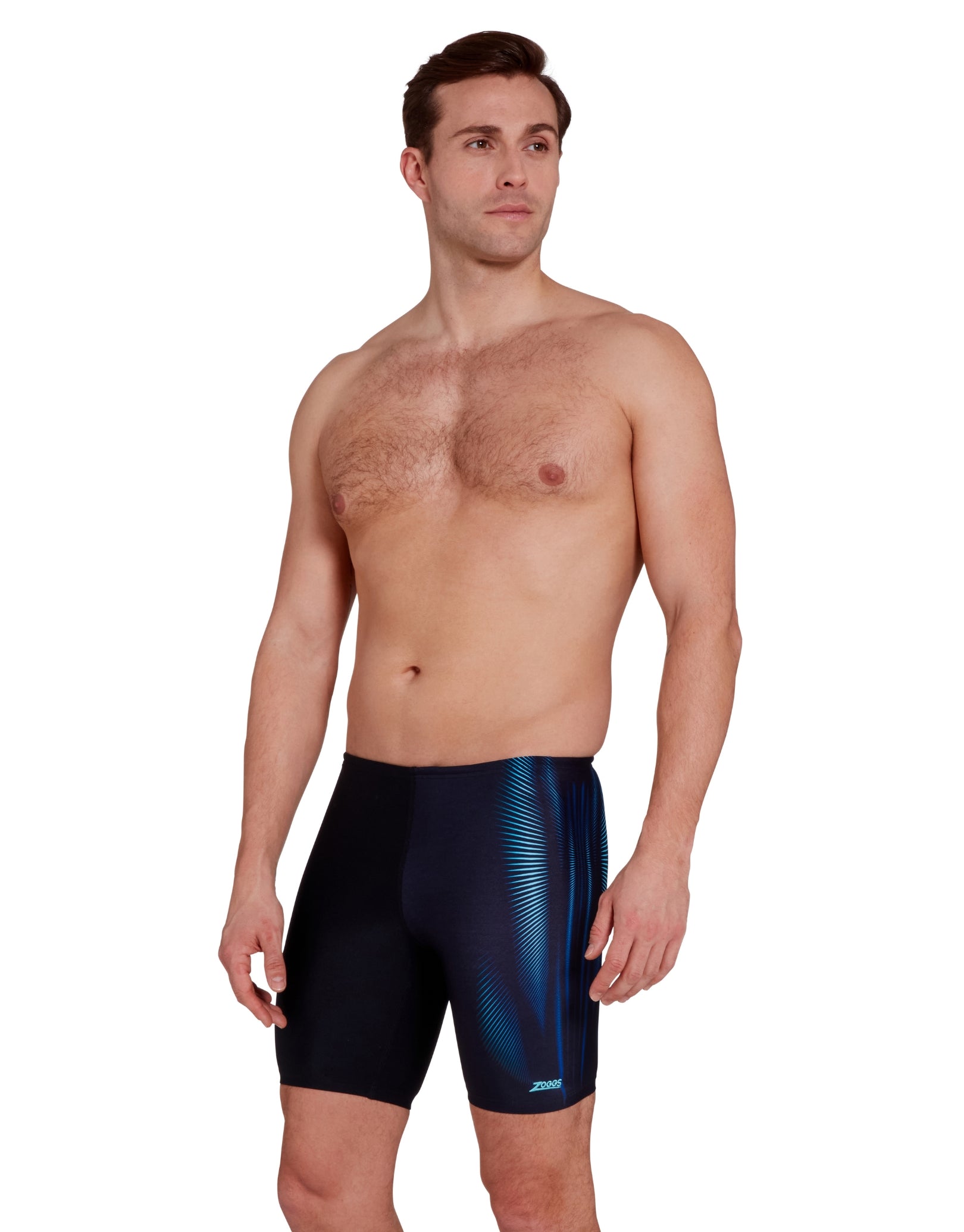 Performance Extender Mid Swim Jammer - Black/Blue | Competitive Swimwear for Men & Boys | Ideal for Lap Swimming, Training & Water Sports