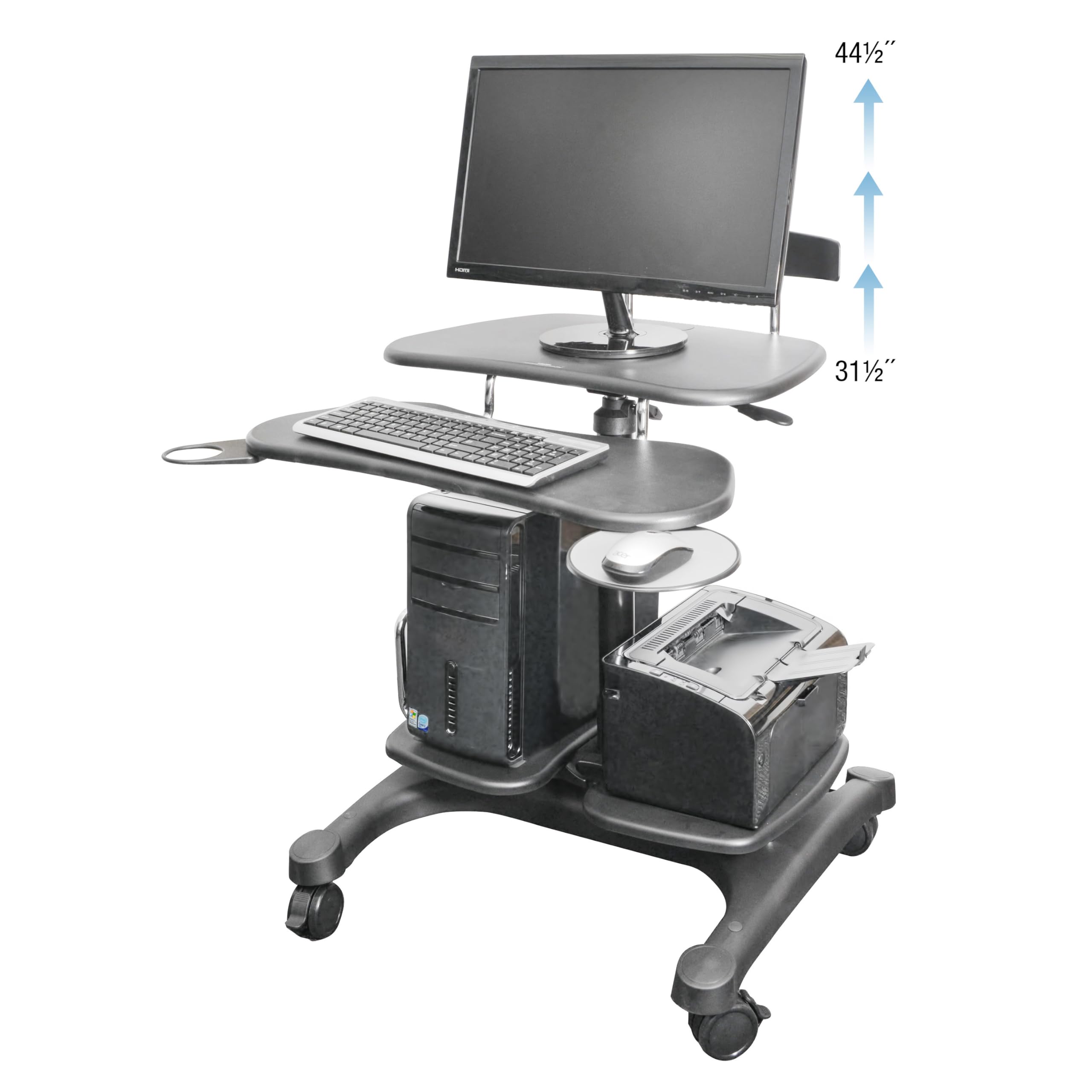 Kantek Adjustable Mobile Sit Stand Workstation (31