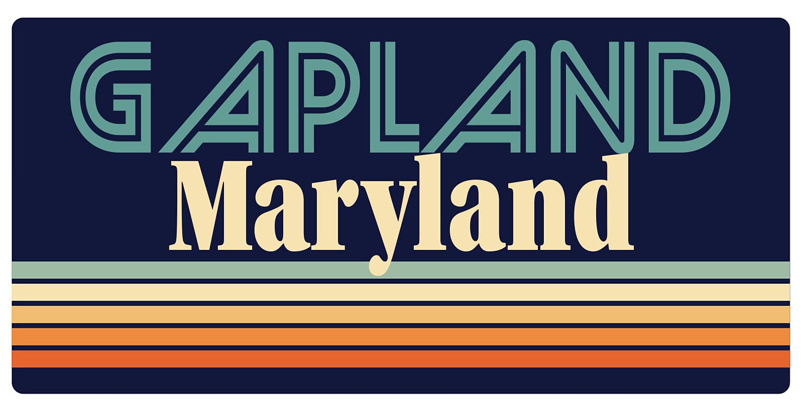 Gapland Maryland 5 x 2.5-Inch Retro Fridge Magnet - Vintage Style Decorative Magnet for Refrigerators, Lockers & Metal Surfaces - Perfect for Home, Office & Dorm Decor