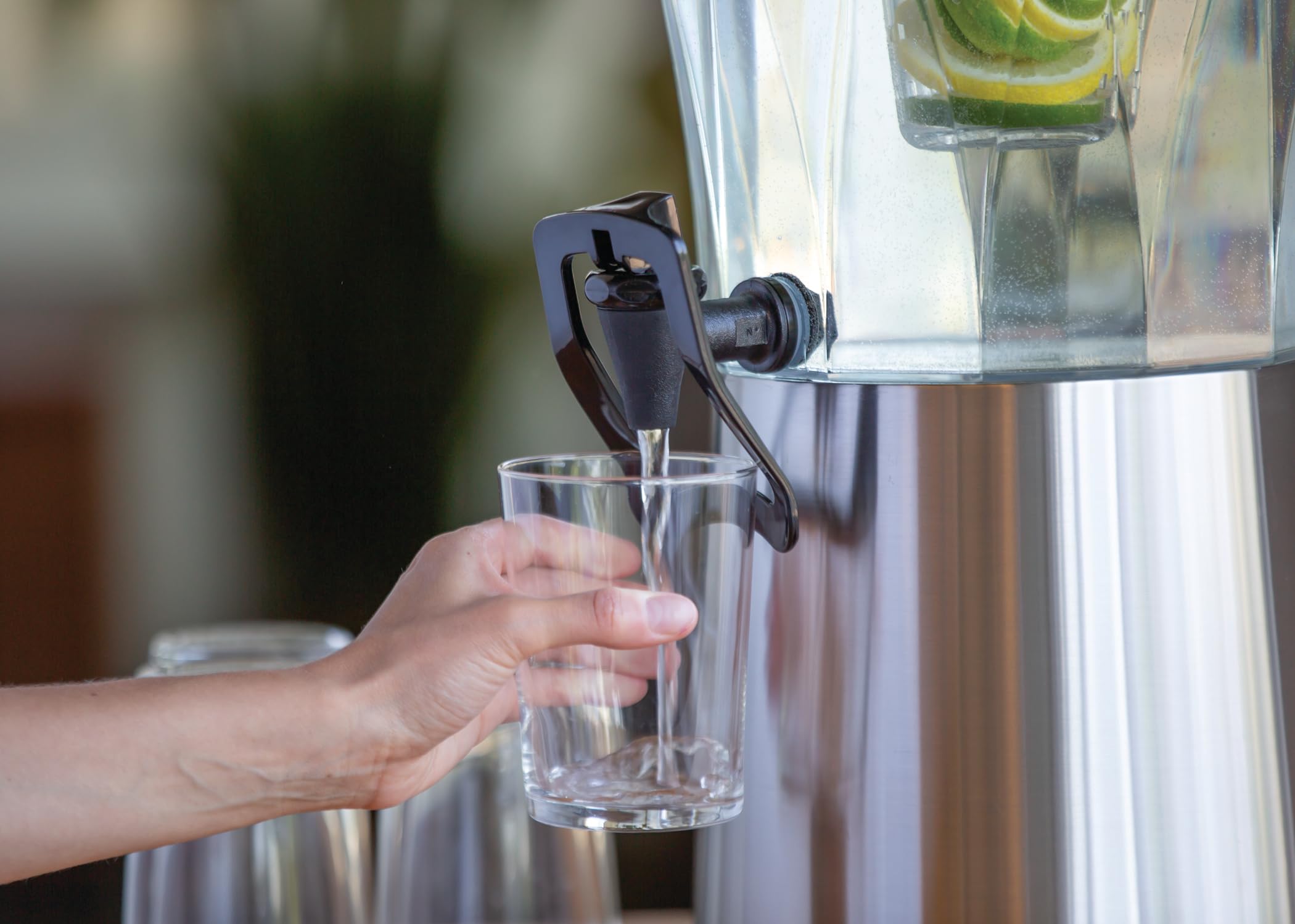 Stainless Steel 5 Gallon Beverage Dispenser with Hands-Free Spigot & Infuser Tube - Round Design for Parties, Events, and Outdoor Gatherings - Silver (Service Ideas CBDRT5SSHF)