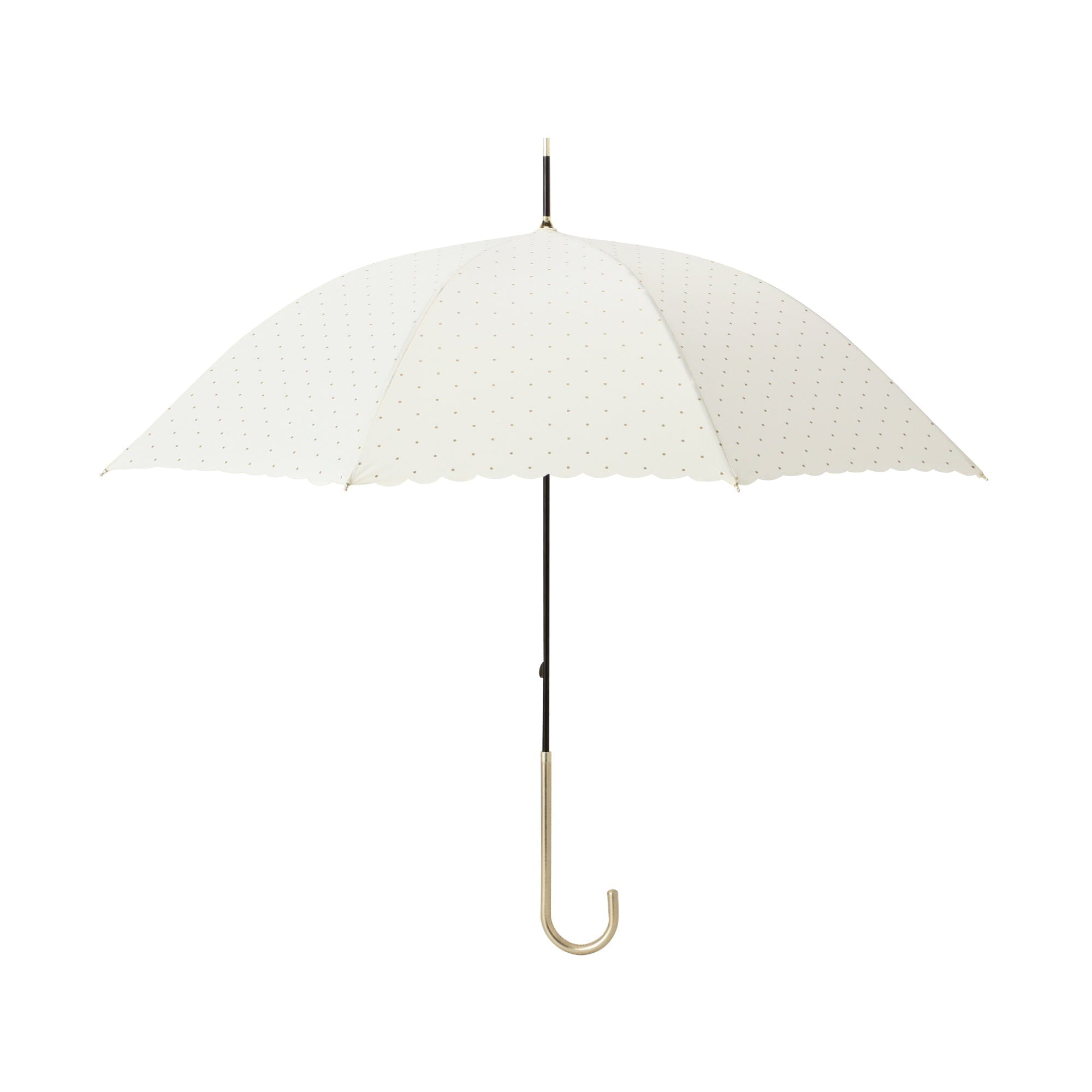 Dot Glitter Heat Cut Long Umbrella - White Waterproof Windproof Golf Umbrella for Women & Men - Perfect for Rainy Days, Beach, Golfing, and Outdoor Events