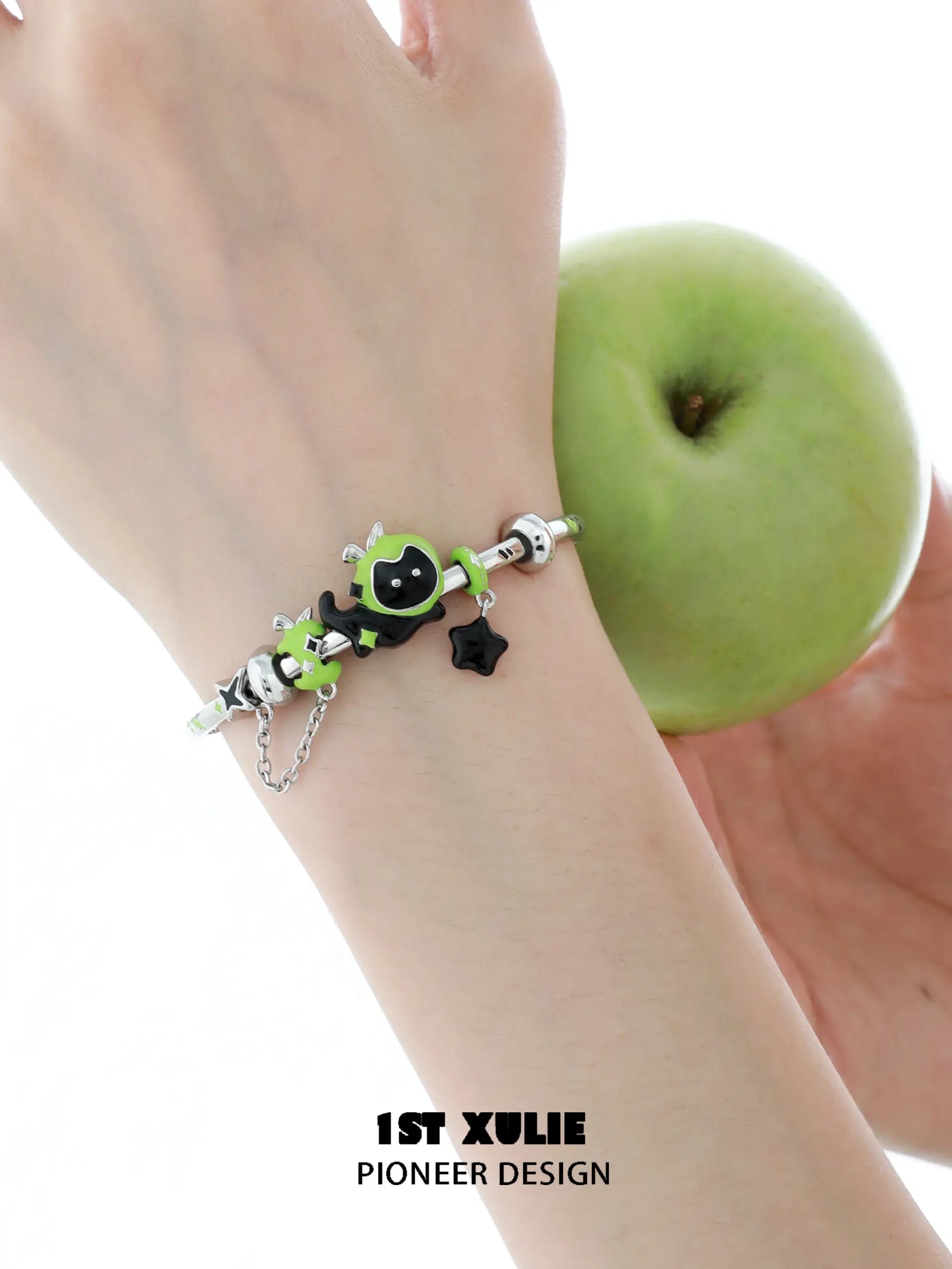18k Platinum Plated Kitten & Puppy Bangle Bracelet for Girls - Cute Animal Jewelry Gift for Kids, Birthday, Christmas (Appleland Collection) | Perfect for Dress Up, Parties & Special Occasions