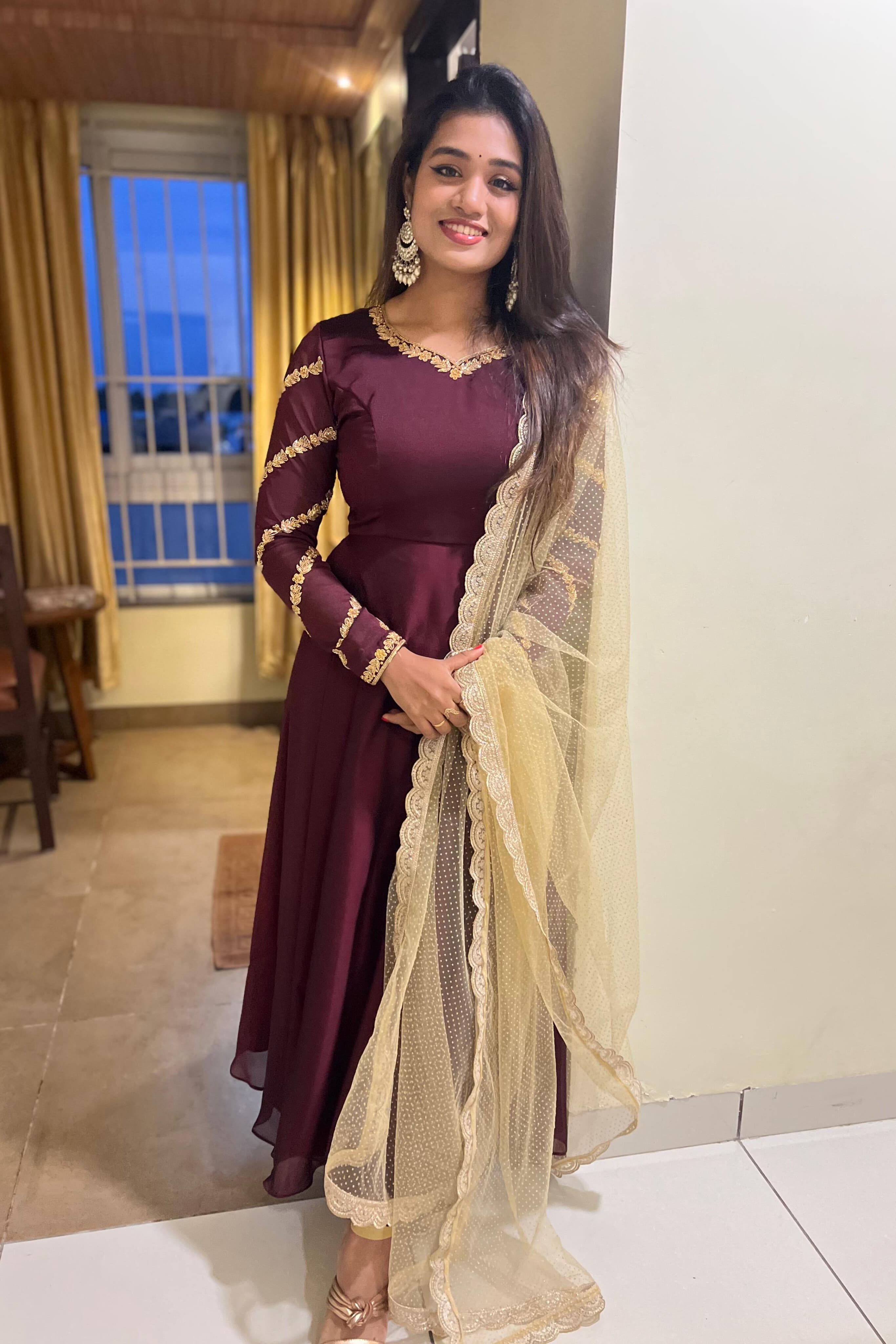 DD571 Premium Handcrafted Anarkali Dress for Women – Elegant Ethnic Wear for Weddings, Parties & Festive Occasions