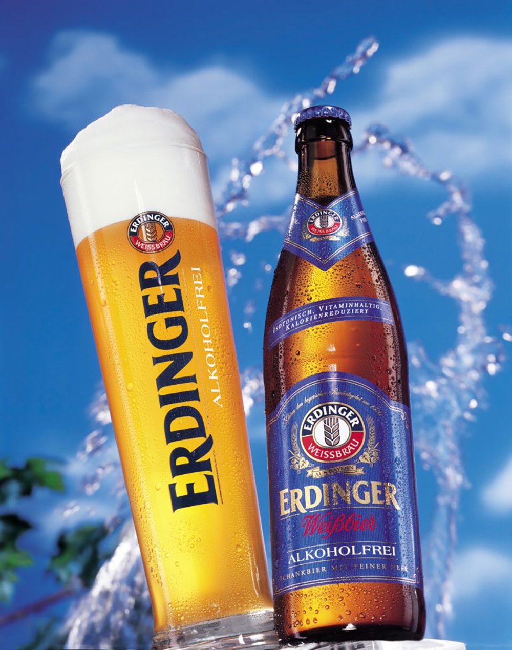 Erdinger Non-Alcoholic Malt Beer - 24 Pack of 11.2 fl oz Glass Bottles | Premium Alcohol-Free Wheat Beer | Perfect for Parties, Sports Events & Healthy Lifestyle