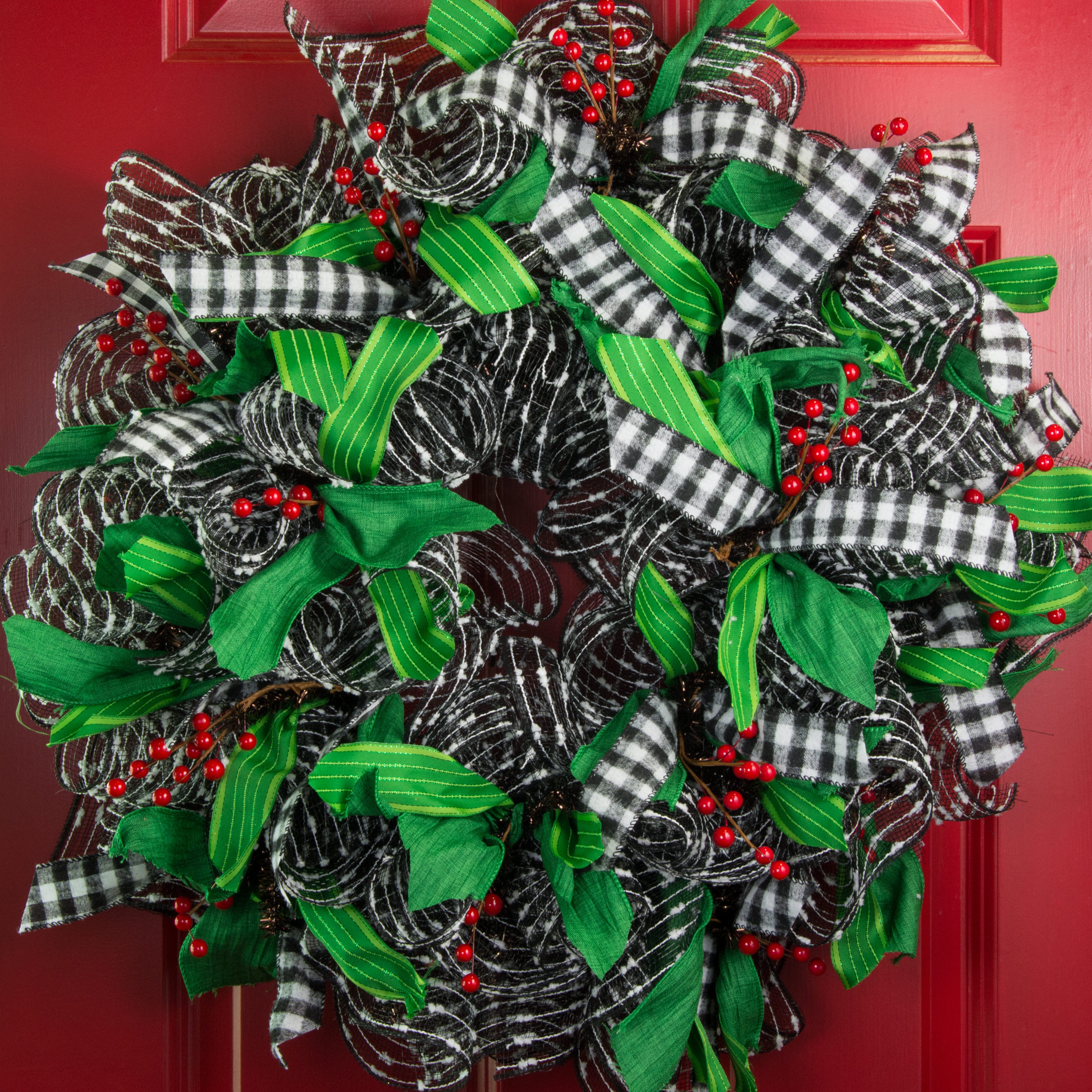 1.5 Inch Black and White Gingham Check Plaid Ribbon - 10 Yards Bulk Roll for Gift Wrapping, Crafts, Hair Bows, and DIY Decorations