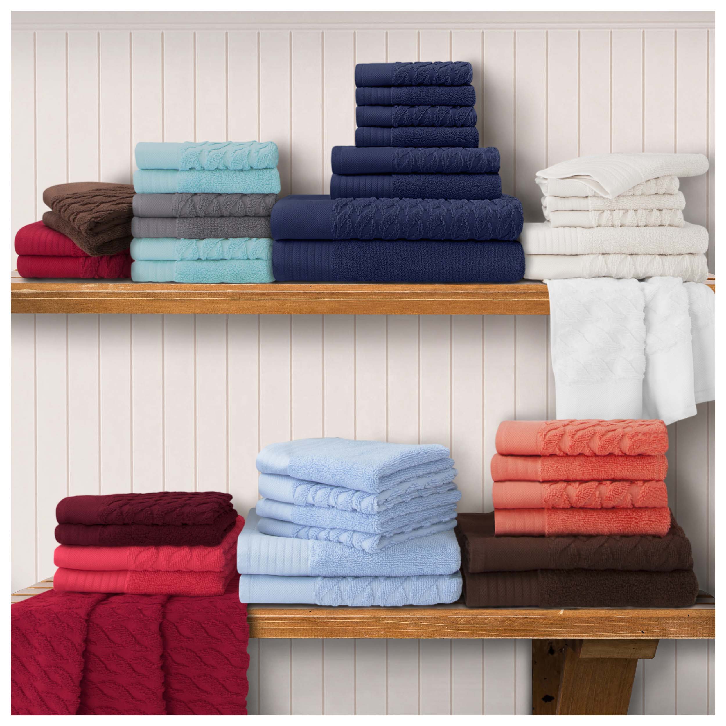 Premium 6-Piece Turkish Cotton Towel Set - Ultra Absorbent, Soft & Quick-Drying Bath Towels for Spa, Gym, Beach & Luxury Home Use
