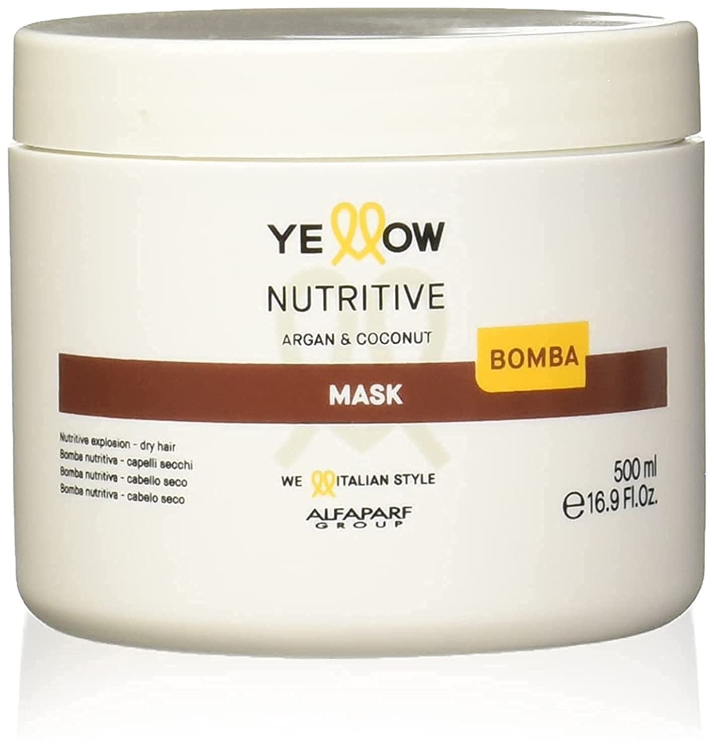 Nutritiva Deep Conditioning Hair Mask for Dry & Damaged Hair - Nourishing Treatment with Yellow Alfaparf Formula - 500ml for Salon-Quality Hydration at Home - Perfect for Post-Color Care & Weekly Hair Repair
