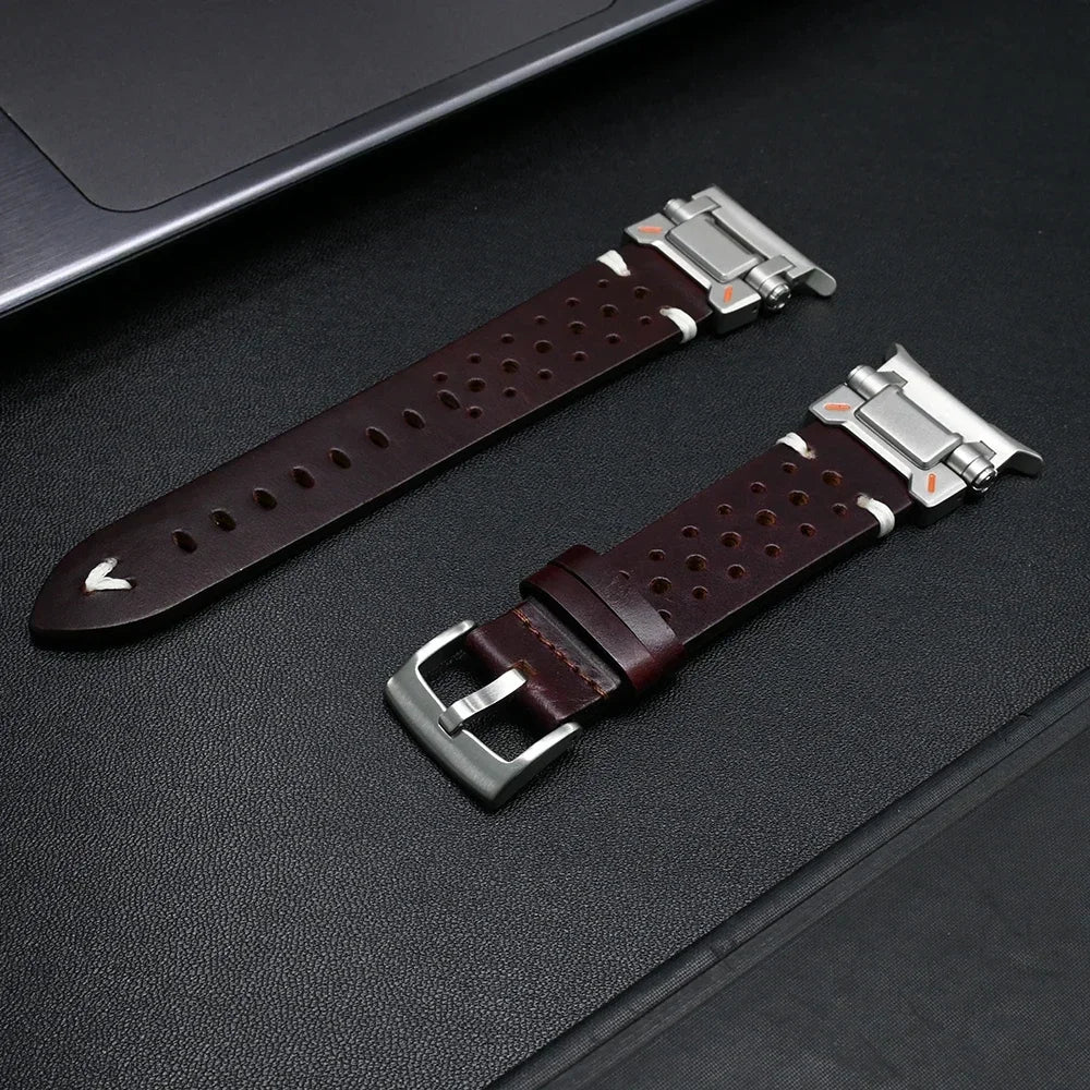 Premium Genuine Leather Band for Samsung Galaxy Ultra Watch - Durable & Stylish Cowboy Design for Men - Perfect for Outdoor Adventures, Work & Everyday Wear