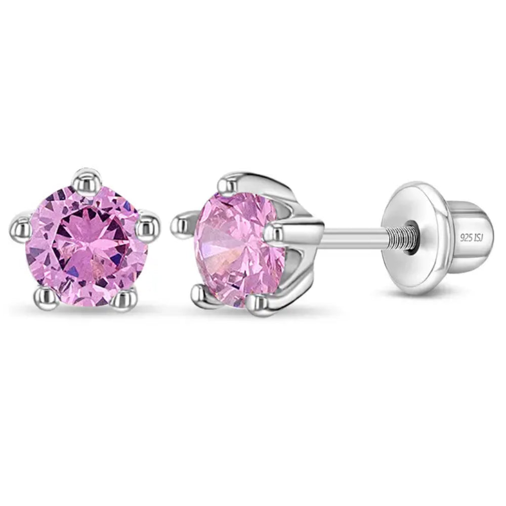 Kids' Classic CZ Birthstone Stud Earrings - Perfect for Birthdays, Gifts & Special Occasions