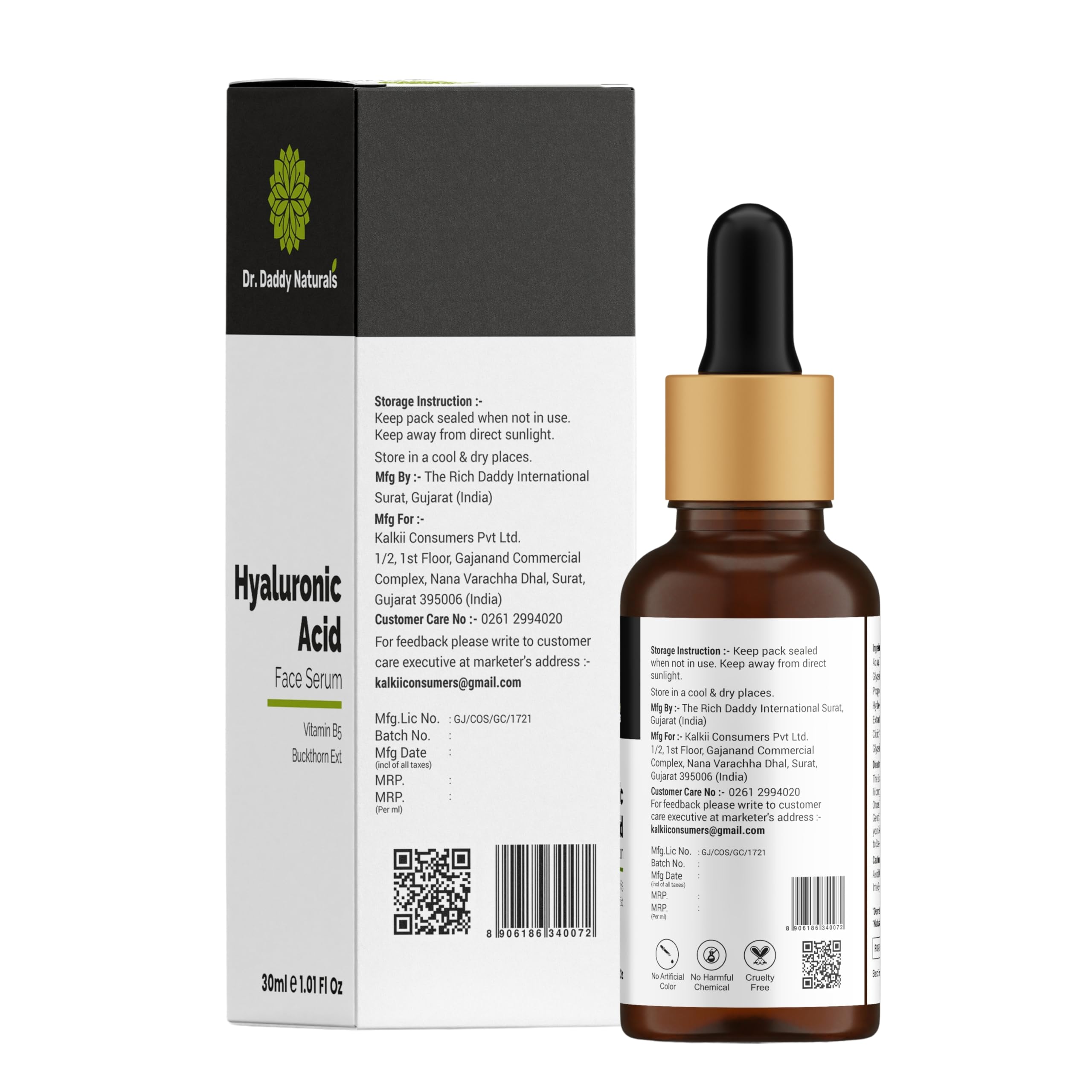 Dr. Daddy Naturals Hydro Boost Hyaluronic Acid Face Serum with Vitamin B5 - Lightweight Hydrating Serum for Fine Lines & Wrinkles, Collagen Boost - Anti-Aging Skincare for Radiant Skin - Fragrance Free 30ml - Perfect for Daily Hydration & Nighttime Skincare Routine