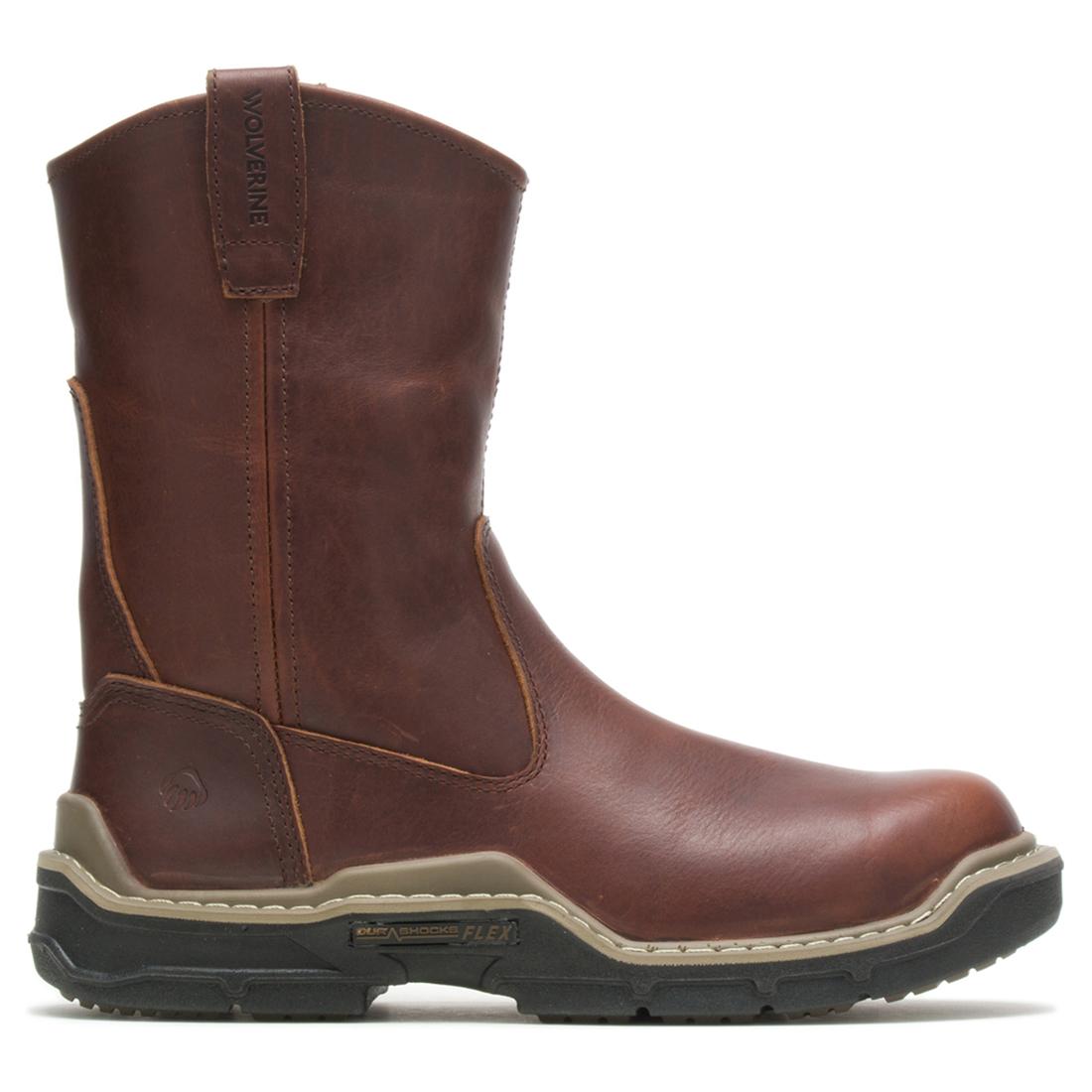 Raider DuraShocks CarbonMax Pull On Wellington Work Boot for Men - Waterproof Slip Resistant Safety Boots - Ideal for Construction, Farming & Outdoor Work (Peanut Brown)
