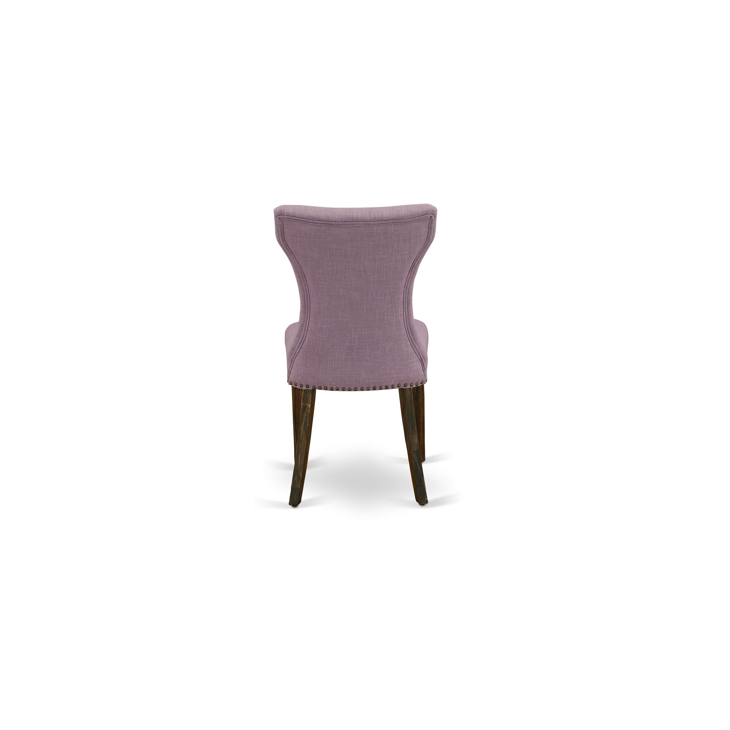 East West Furniture I3GA5-740 5-Piece Round Dining Table Set with Pedestal Base & 4 Dahlia Linen Parsons Chairs, 48