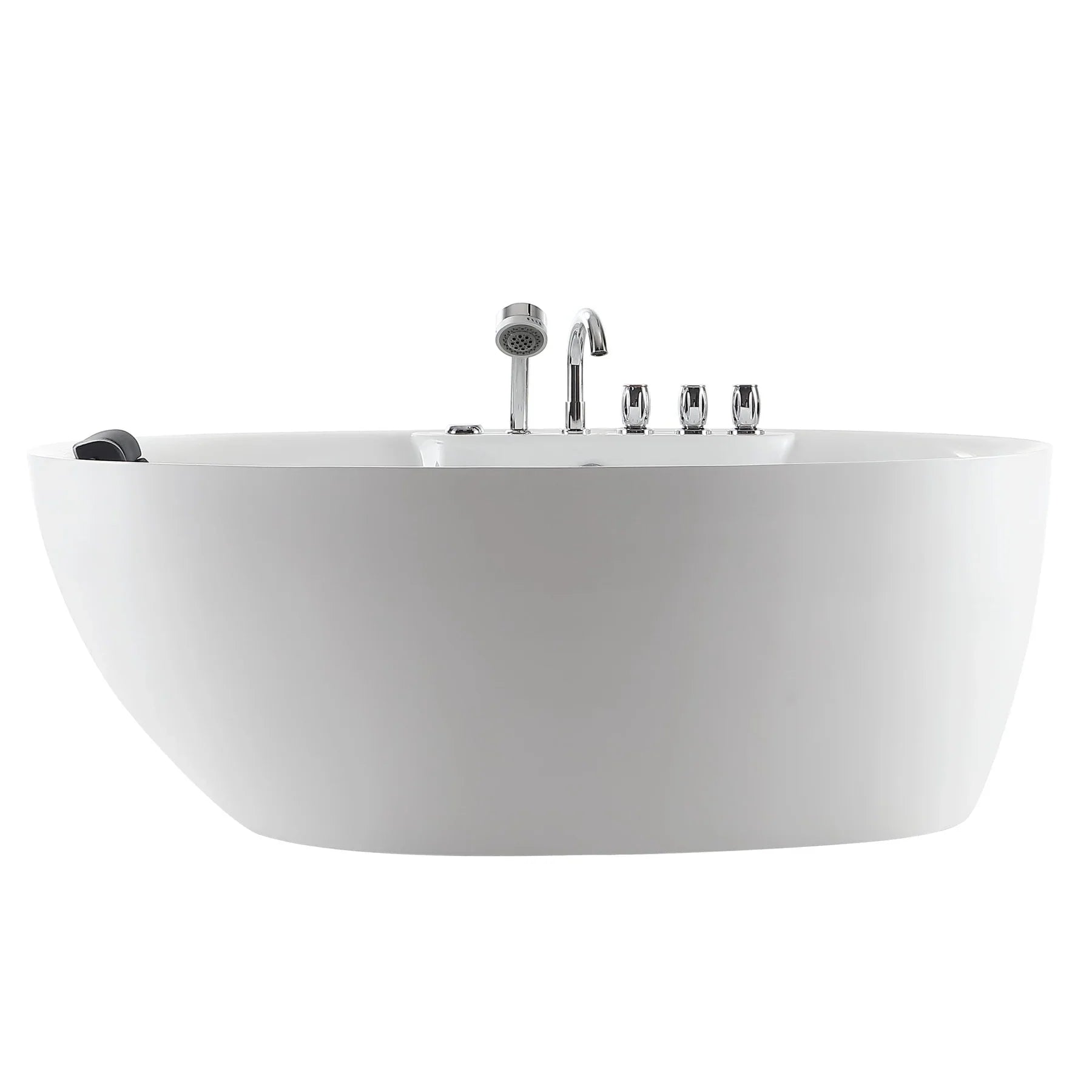 Empava 71 Inch Freestanding Jetted Bathtub - White Acrylic Soaking Tub with Massage Jets (Model 971AIS14) for Luxury Bathroom Spa Experience