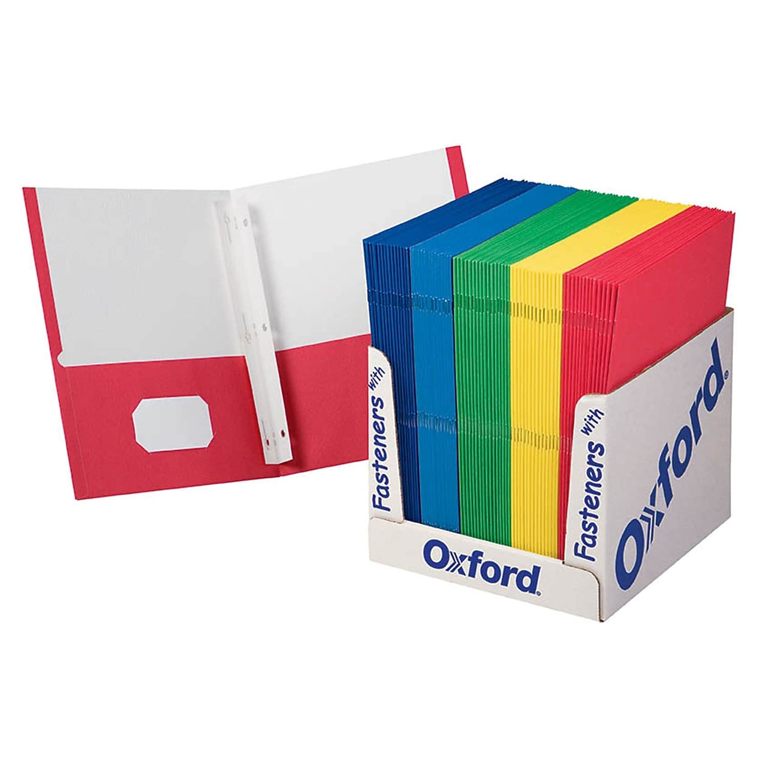 ESS50764 School Grade Twin Pocket Folder with Fasteners - 100 Pack | Durable 2-Pocket Folders for Classroom, Office & Homework Organization | Perfect for Students, Teachers & Professionals