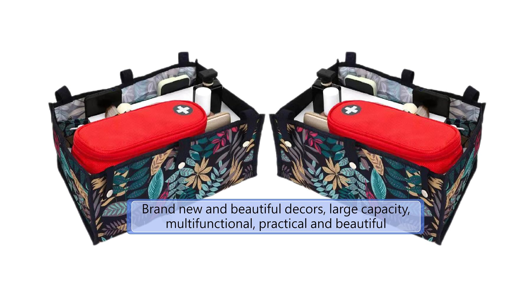 **Rollator Storage Bag Under Seat - Walker Accessories for Folding Walkers, Replacement Medical Basket for Seniors (Flower, Medium) | Perfect for Daily Use, Travel & Mobility Assistance**