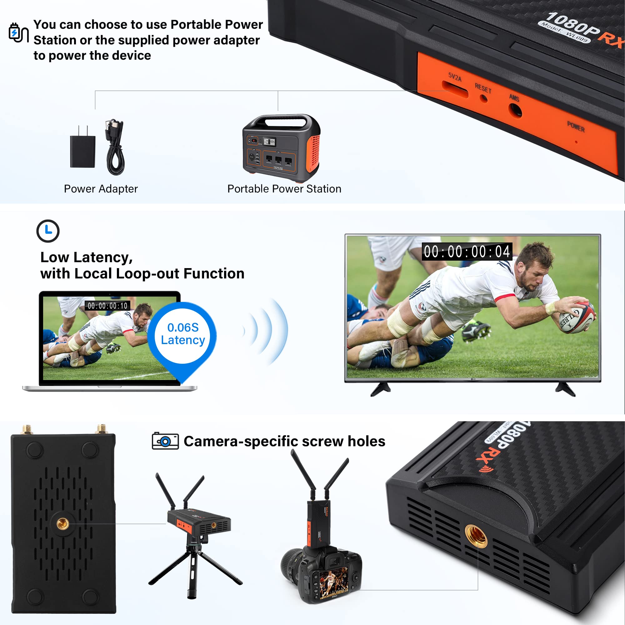 Wireless HDMI Transmitter and Receiver Kit - 1080P Full HD, 820FT Range with HDMI Loop-Out & IR Remote Support - Stream from PC, Laptop, Camera, PS4/PS5 to HDTV, Projector, DSLR - Perfect for Home Theater, Gaming & Professional Presentations