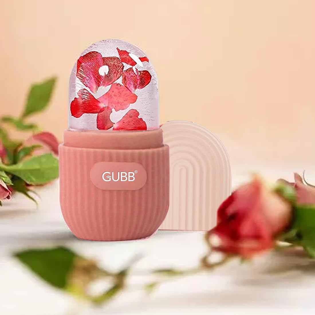 GUBB Ice Roller for Face, Eyes & Neck - Reusable Silicone Facial Massager for Skin Tightening & Glow | Reduce Puffiness & Dark Circles | Perfect for Morning Routine & Post-Workout Recovery (Pink)