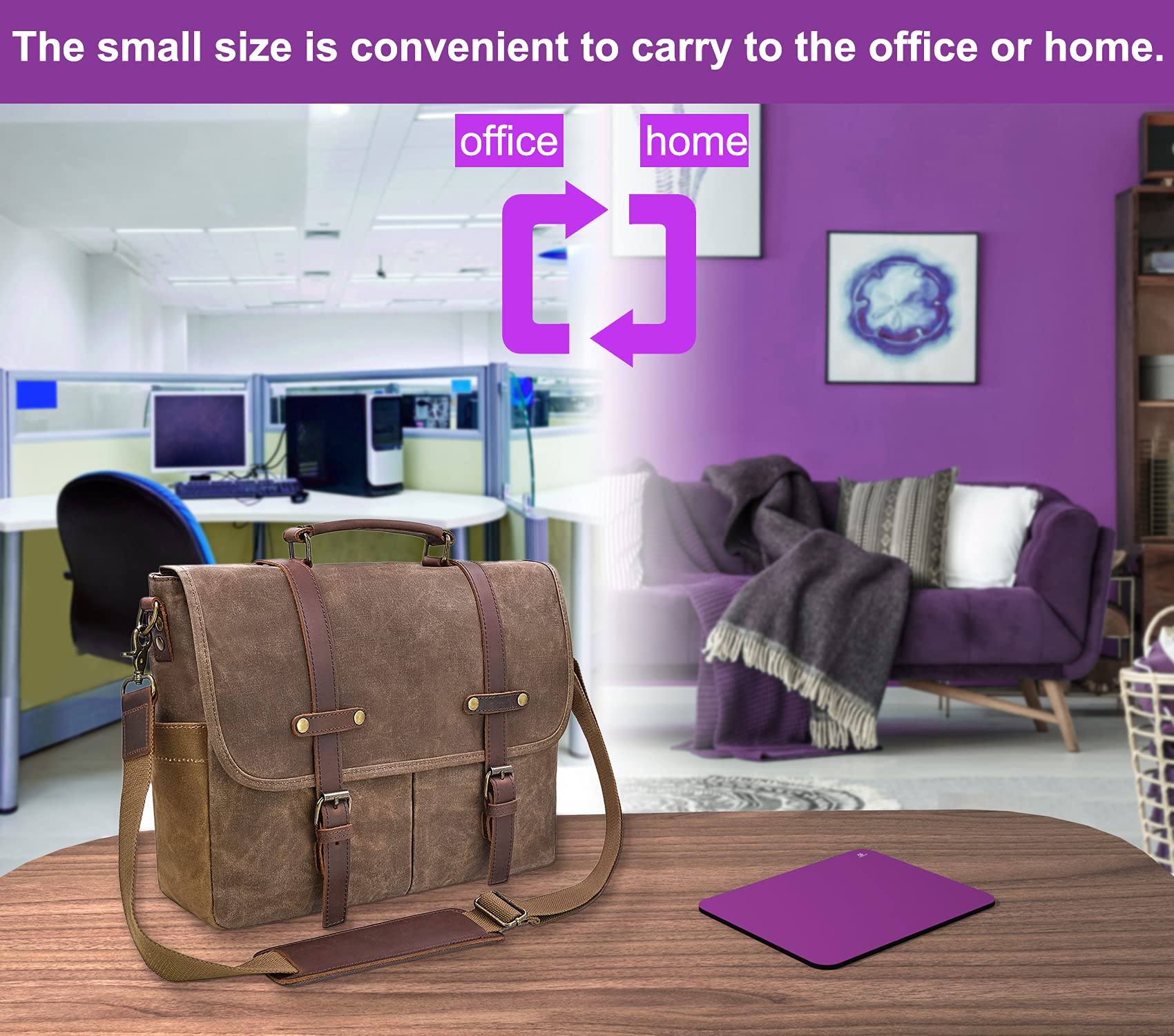 Audimi Small Mouse Pad 6 x 8 Inch - Mini Thick Non-Slip Mouse Pad for Laptop & Wireless Mouse, Portable & Washable Office Desk Mat - Perfect for Home, Office & Travel (Purple)