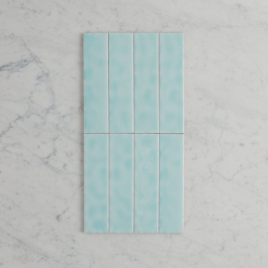 Premium Newport Gloss Mini Subway Duck Egg Blue Ceramic Tile - Perfect for Kitchen Backsplash, Bathroom Walls & DIY Home Decor Projects