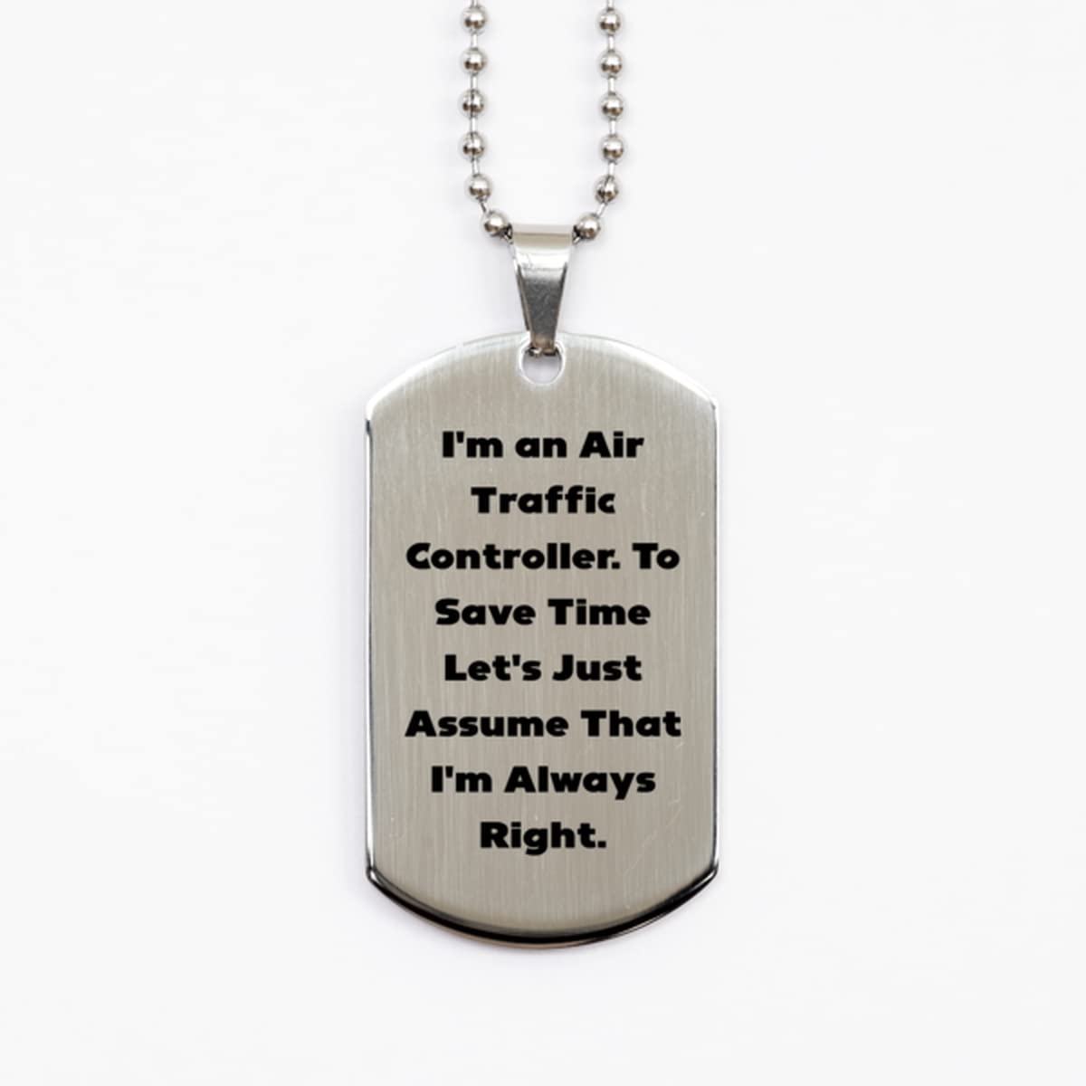 Affordable Air Traffic Controller Gift - Personalized Silver Dog Tag for Aviation Professionals | Perfect for Holidays, Appreciation & Special Occasions