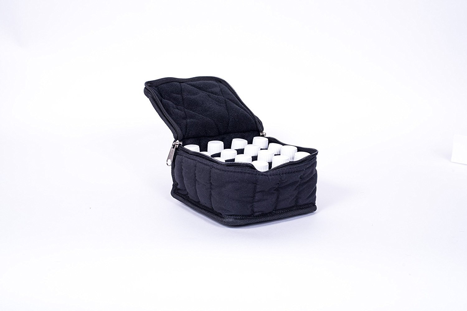 Premium Essential Oils Travel Case - Black with Black Interior Holds 16 Bottles | Portable Aromatherapy Organizer for Home, Office & On-The-Go Use