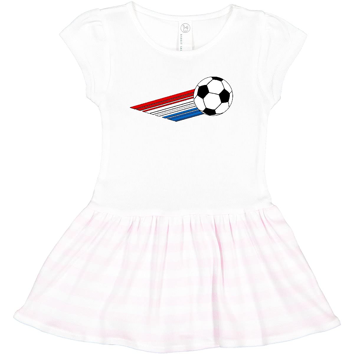 Inktastic Patriotic Red White Blue Soccer Toddler Dress - Cute 4th of July Outfit for Girls, Birthday & Holiday Celebrations