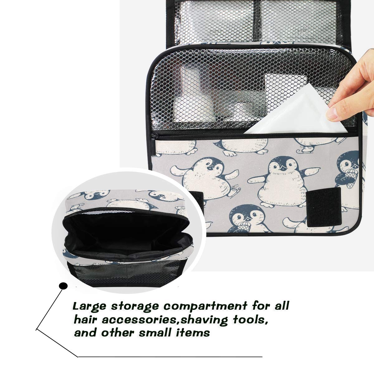 Waterproof Penguin Toiletry Bag for Travel & Shower - Cute Gift