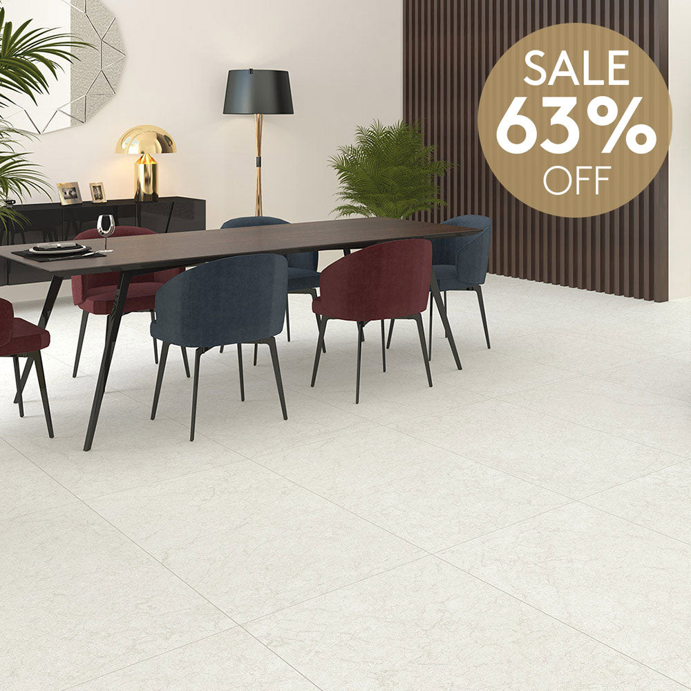 Quintet Ice 600x600mm Matte Porcelain Tile - Premium Frosted Finish Floor & Wall Tile for Bathroom, Kitchen & Living Room