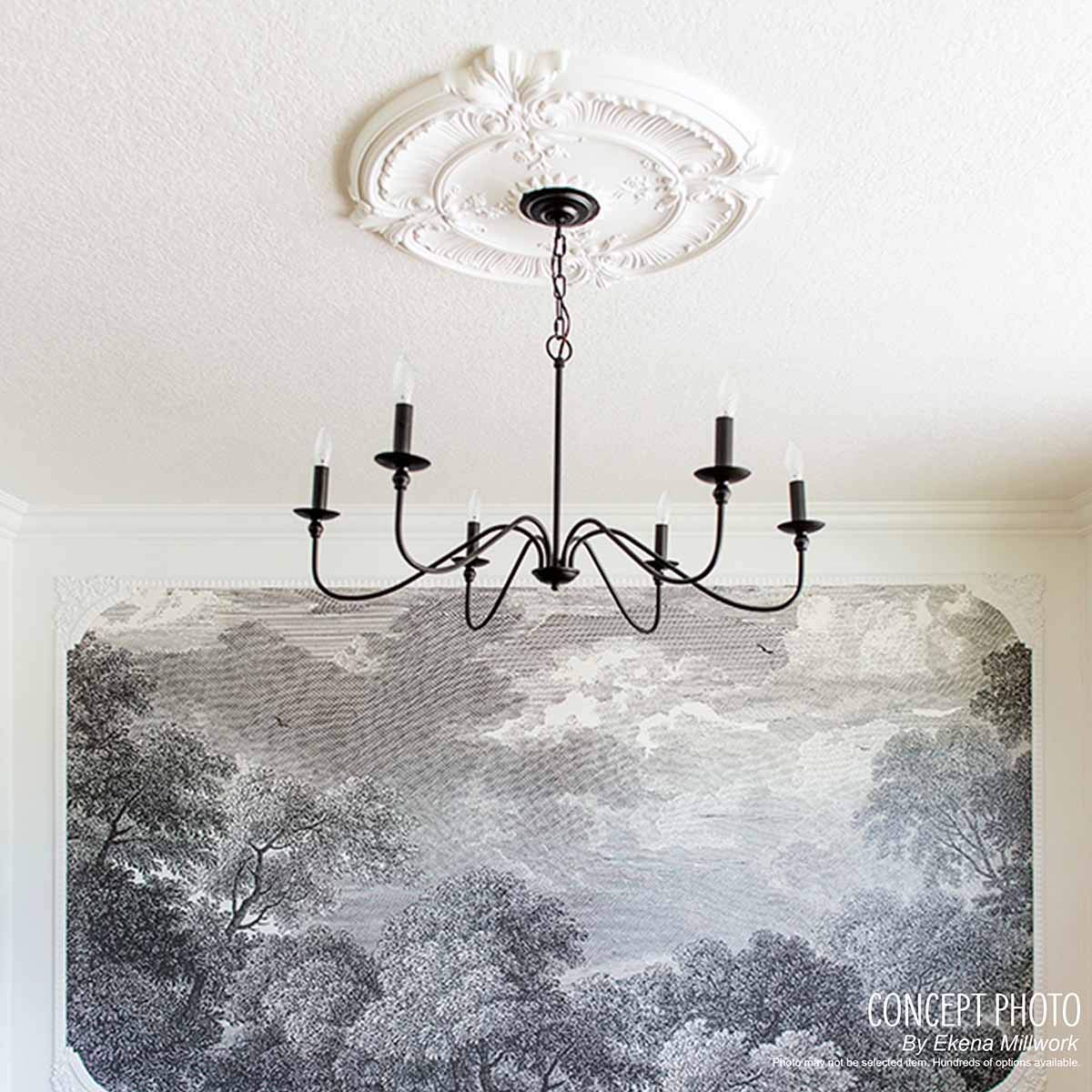Ekena Millwork CM20JACYF Jackson 20-Inch Ceiling Medallion - Hand-Painted Clear Yellow Finish, 20