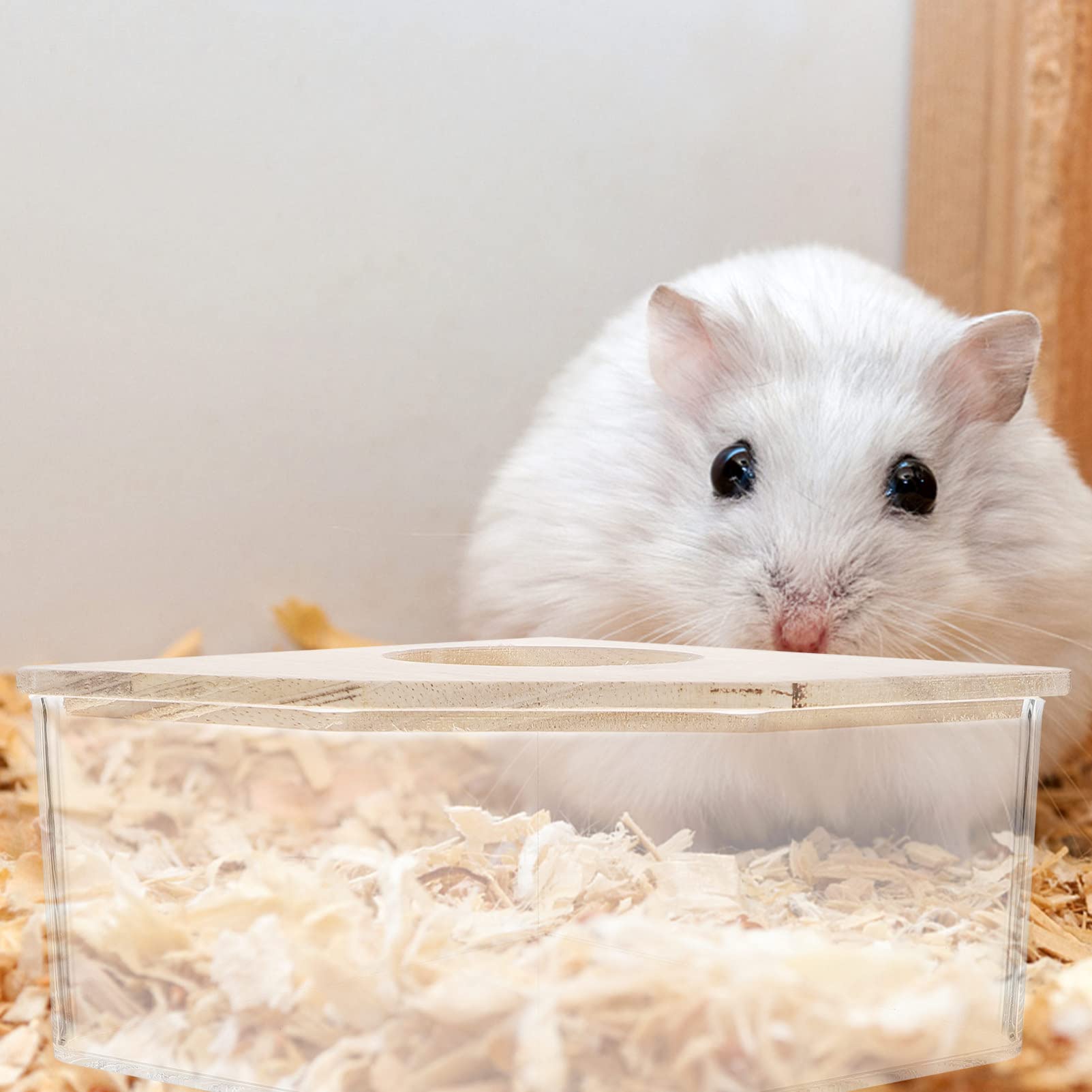 Balacoo Acrylic Hamster Toilet & Bathroom Sand Bin - Small Pet Bathing Accessories for Hamsters, Chinchillas - Durable Toy Container & Bathtub for Cage - Perfect for Small Animal Hygiene and Playtime