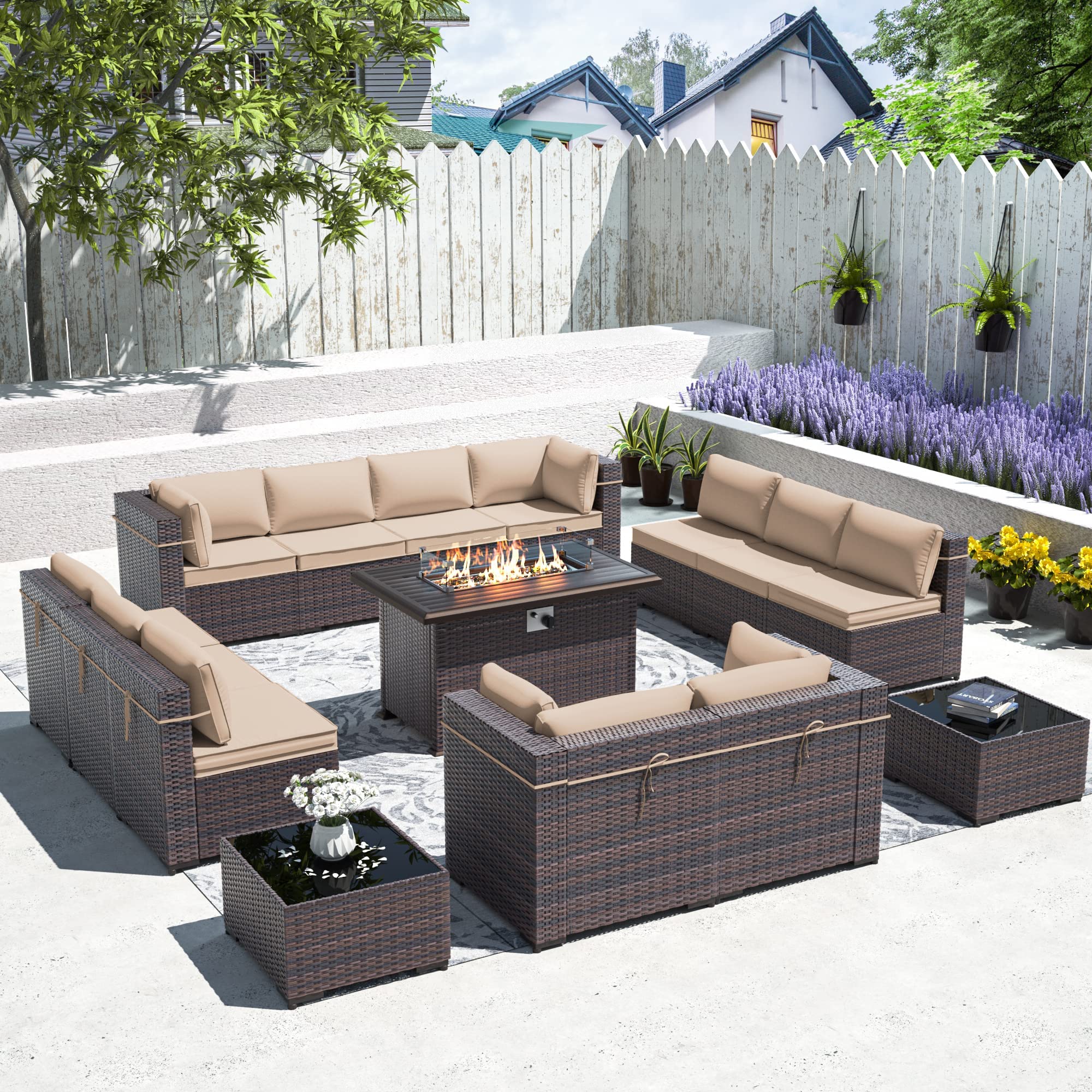 15-Piece Outdoor Patio Furniture Set with 43