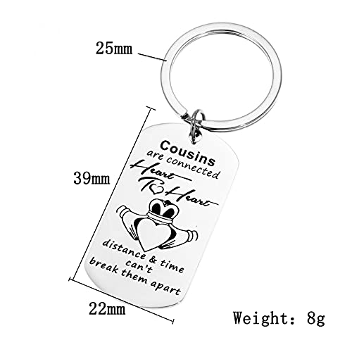 Heart to Heart Cousin Keychain - Thoughtful Birthday & Christmas Gifts for Boys, Girls, Women & Men - Perfect for Family Reunions, Holiday Presents & Keepsakes