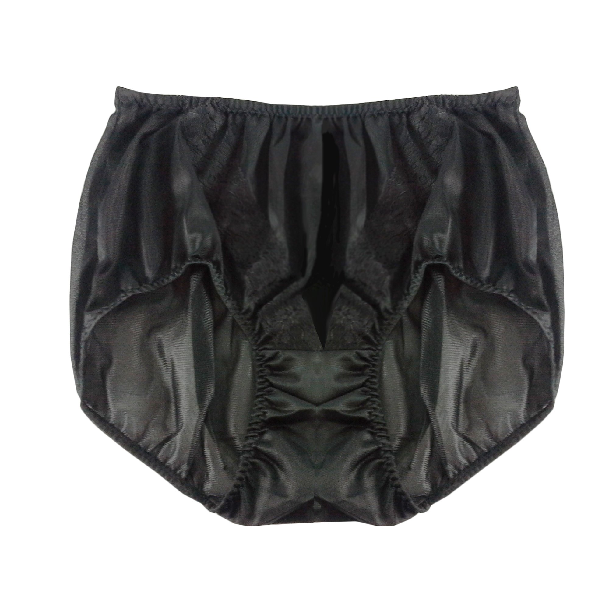 Sexy Black Floral Lace Panties - Sheer Nylon Underwear for Women & Men Plus Size - Comfortable Briefs for Date Night & Special Occasions